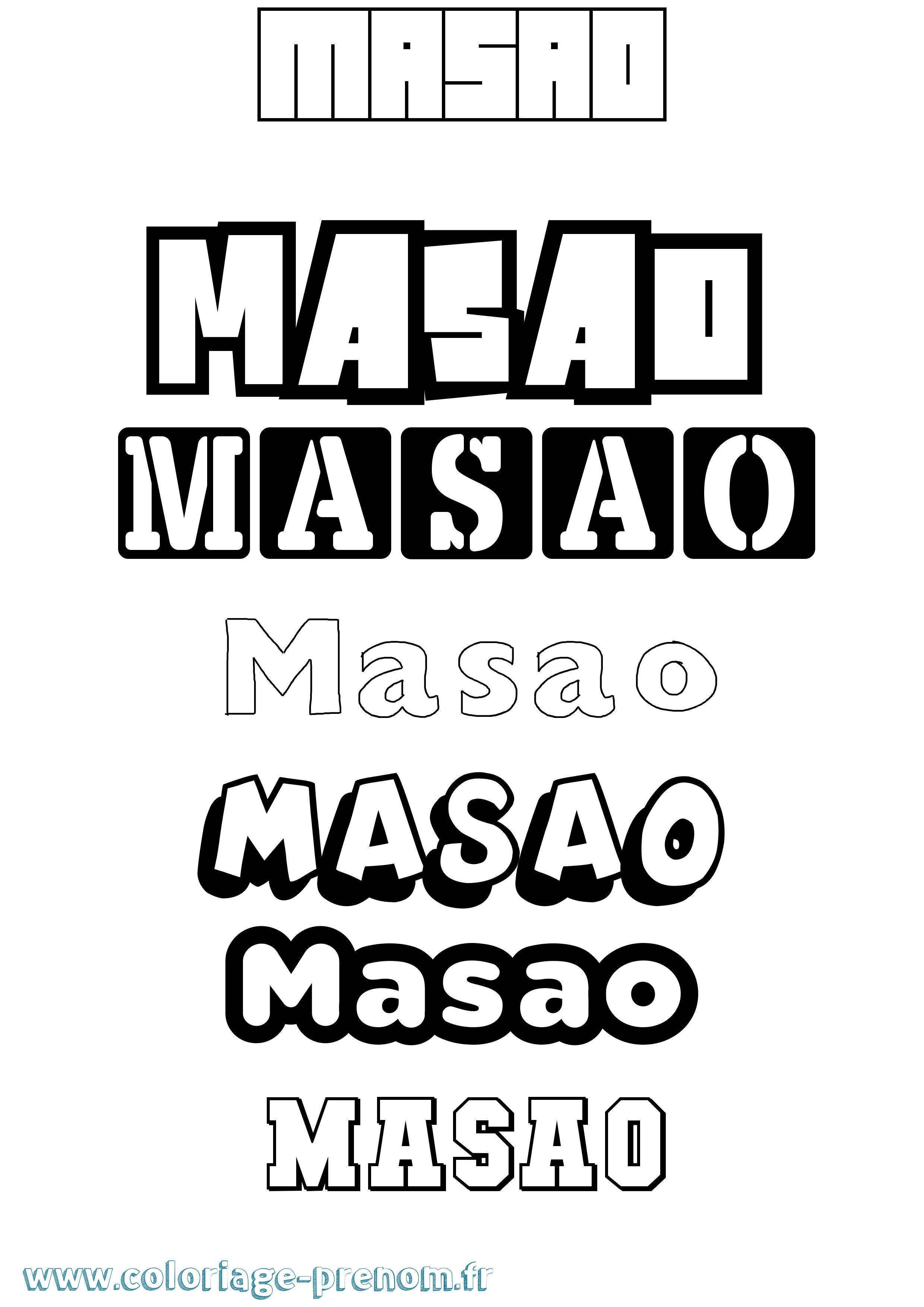 Coloriage prénom Masao Simple