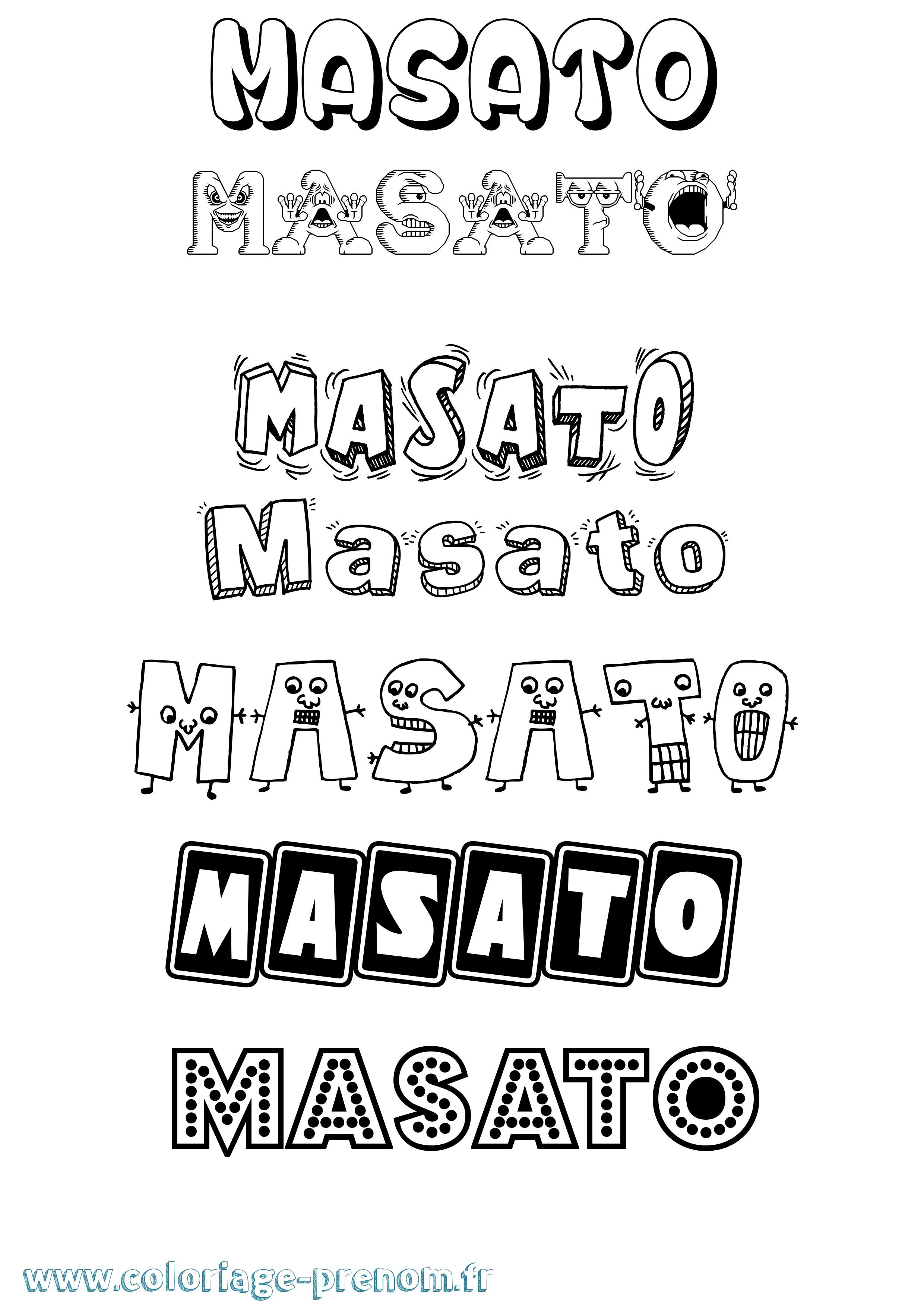 Coloriage prénom Masato Fun