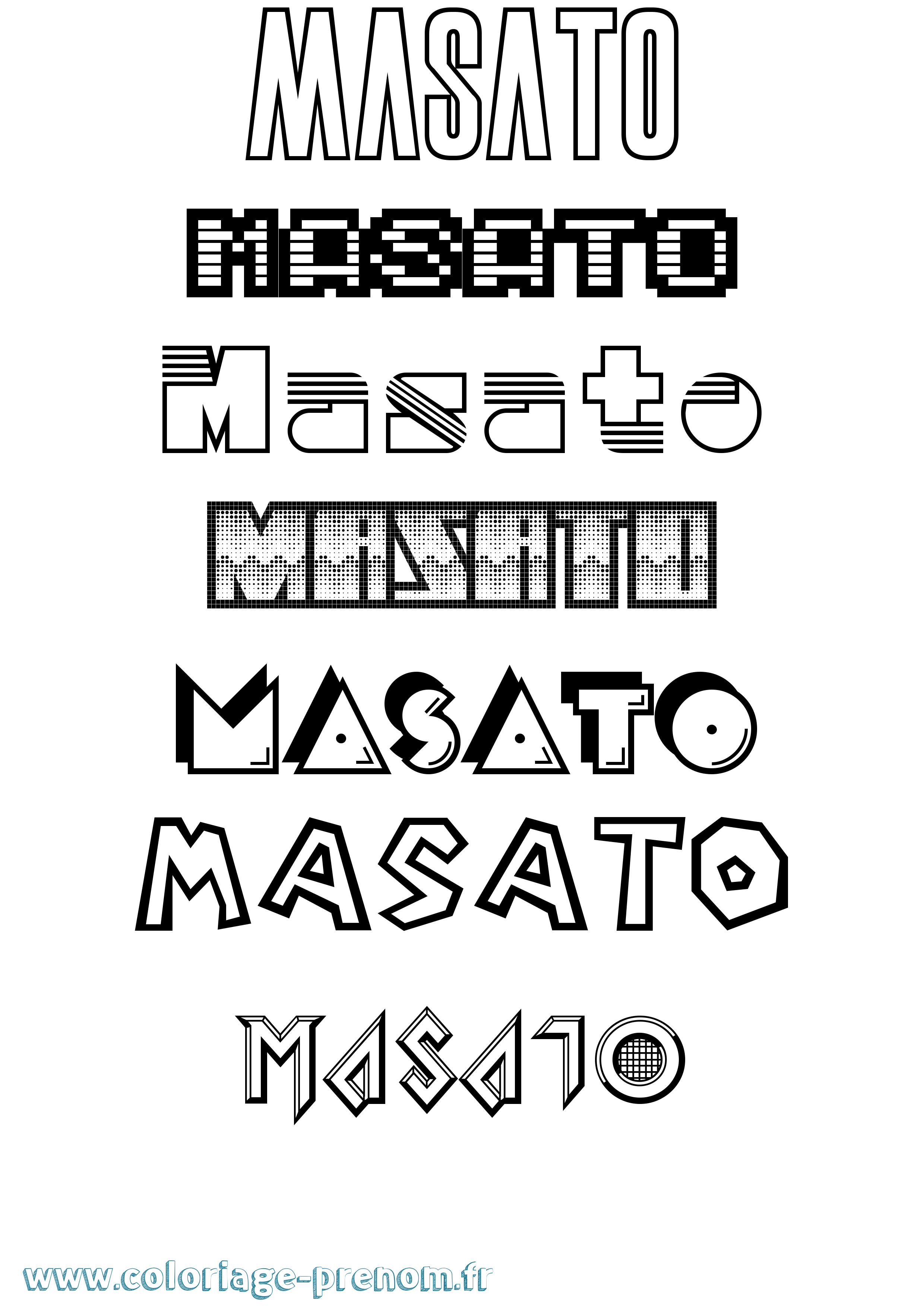 Coloriage prénom Masato Jeux Vidéos
