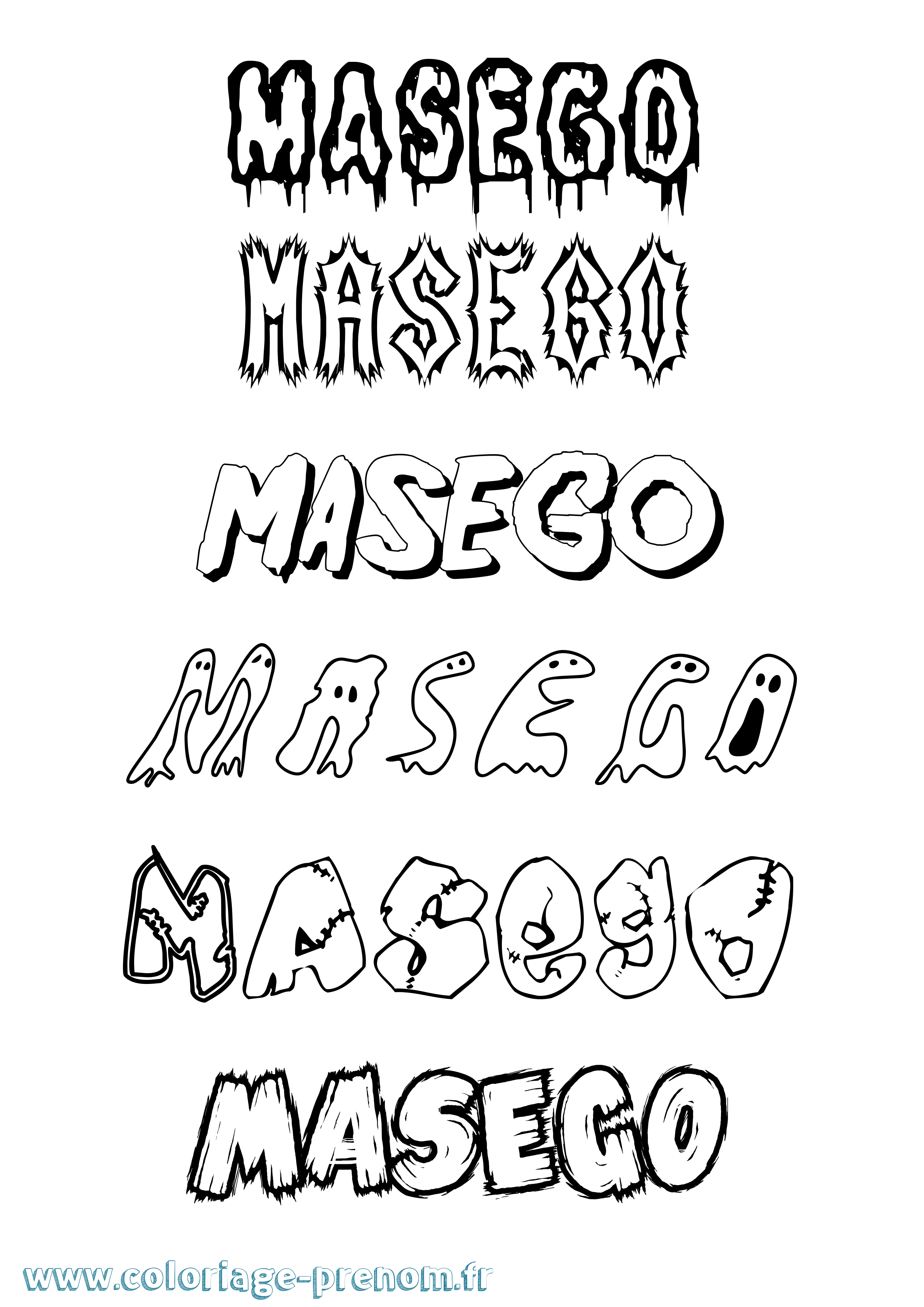 Coloriage prénom Masego Frisson