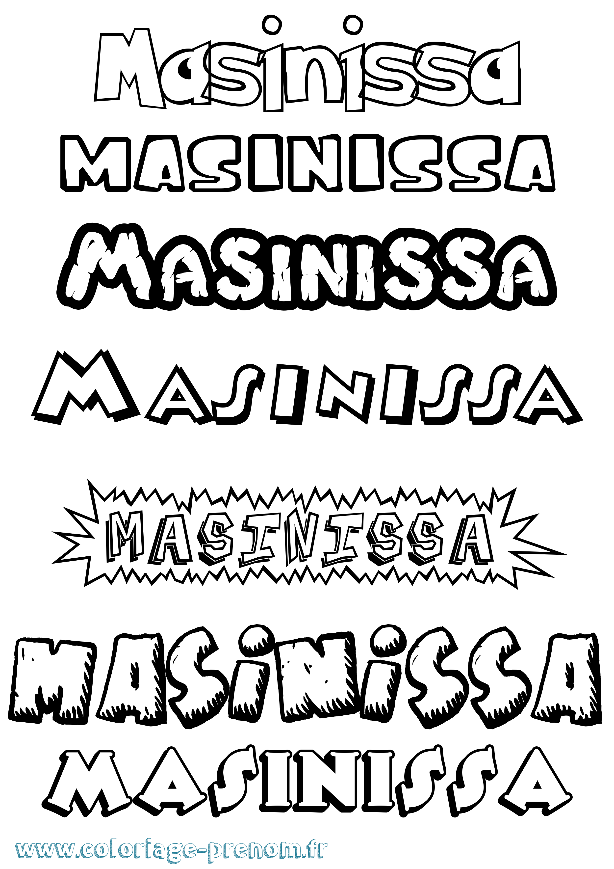 Coloriage prénom Masinissa Dessin Animé