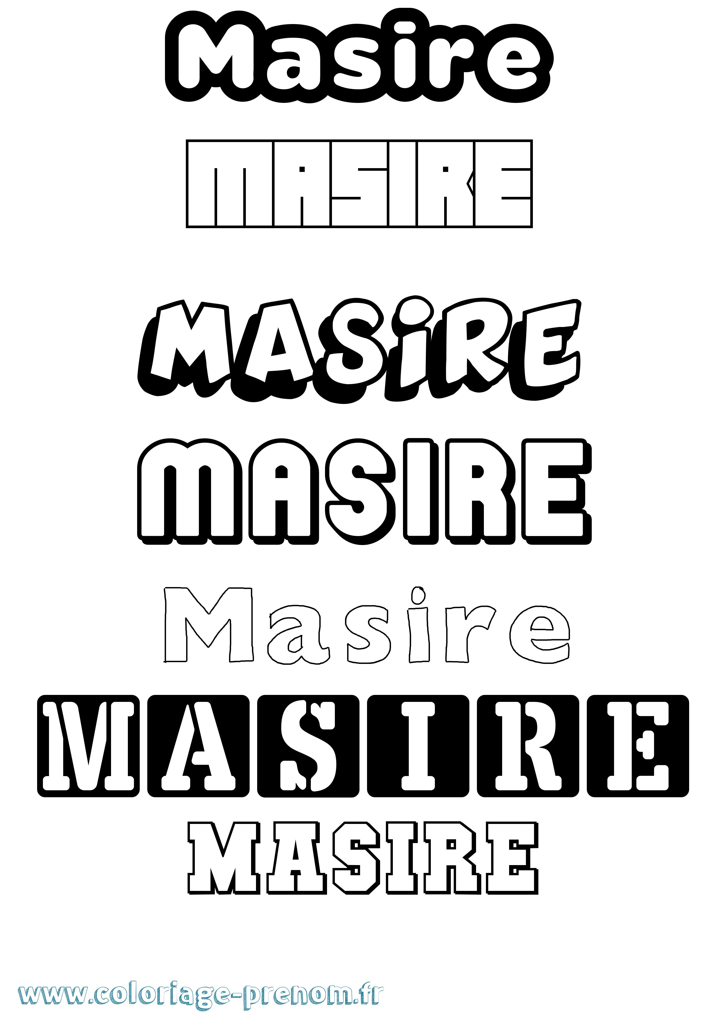 Coloriage prénom Masire Simple
