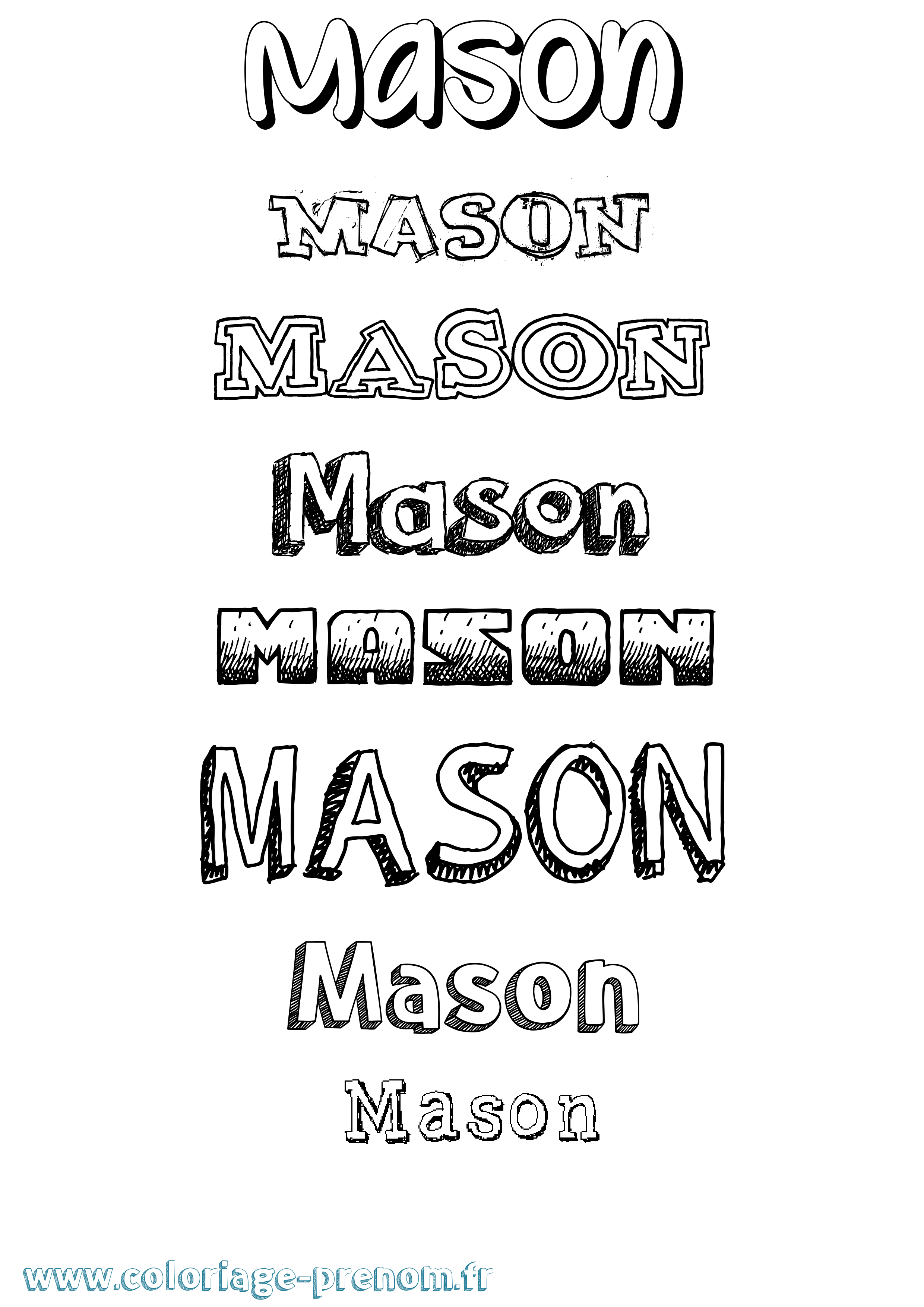 Coloriage prénom Mason Dessiné