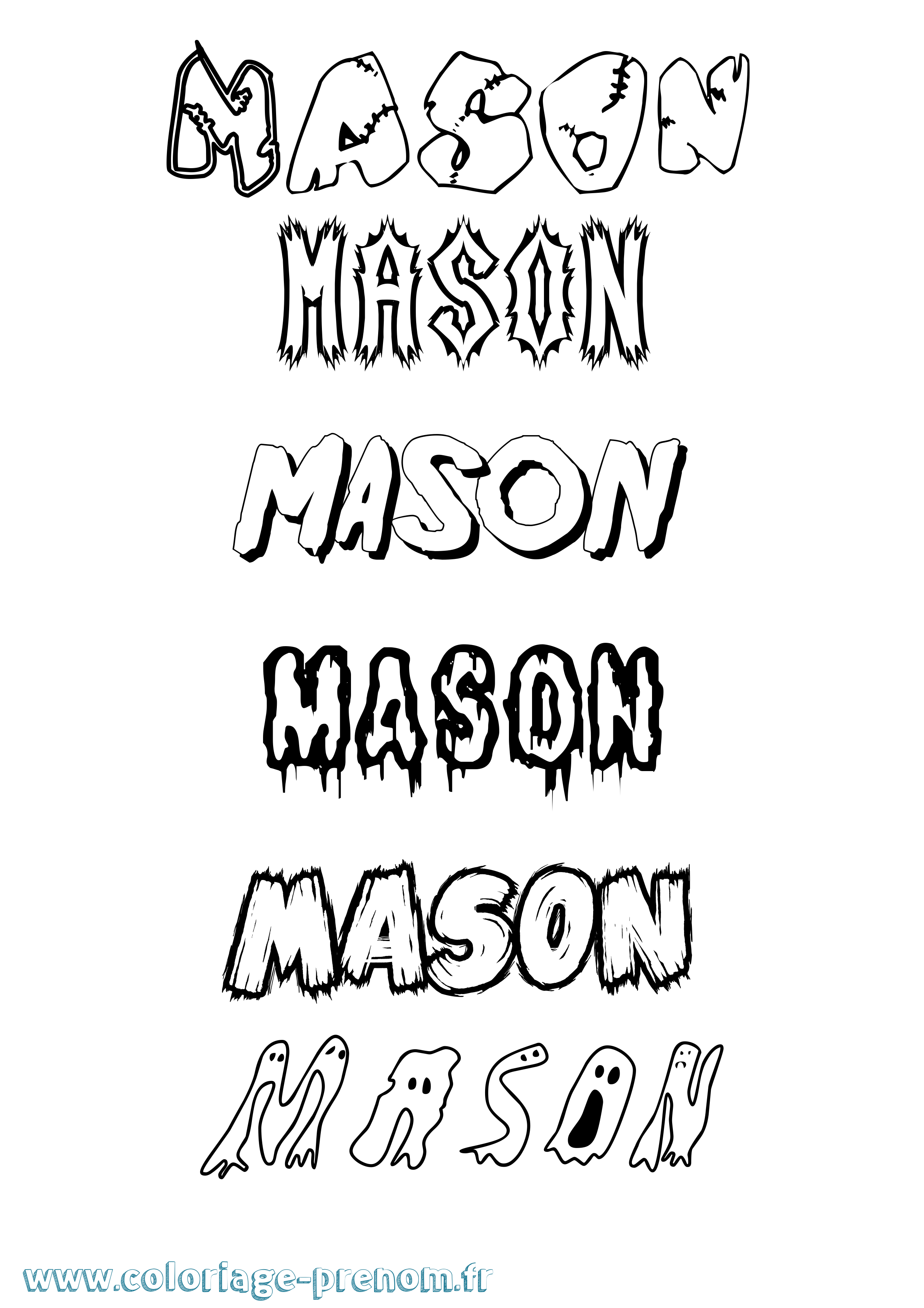 Coloriage prénom Mason Frisson