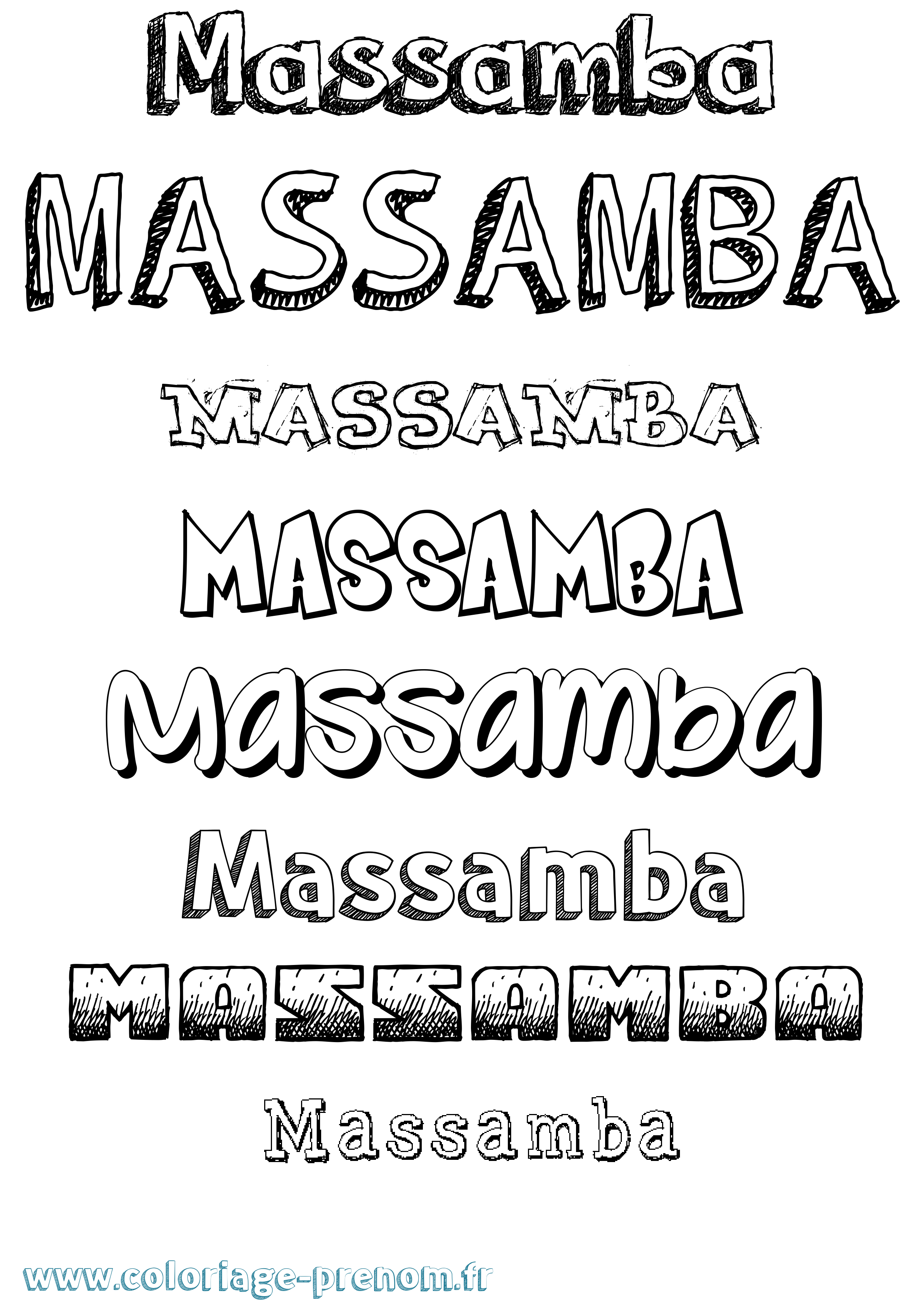 Coloriage prénom Massamba Dessiné
