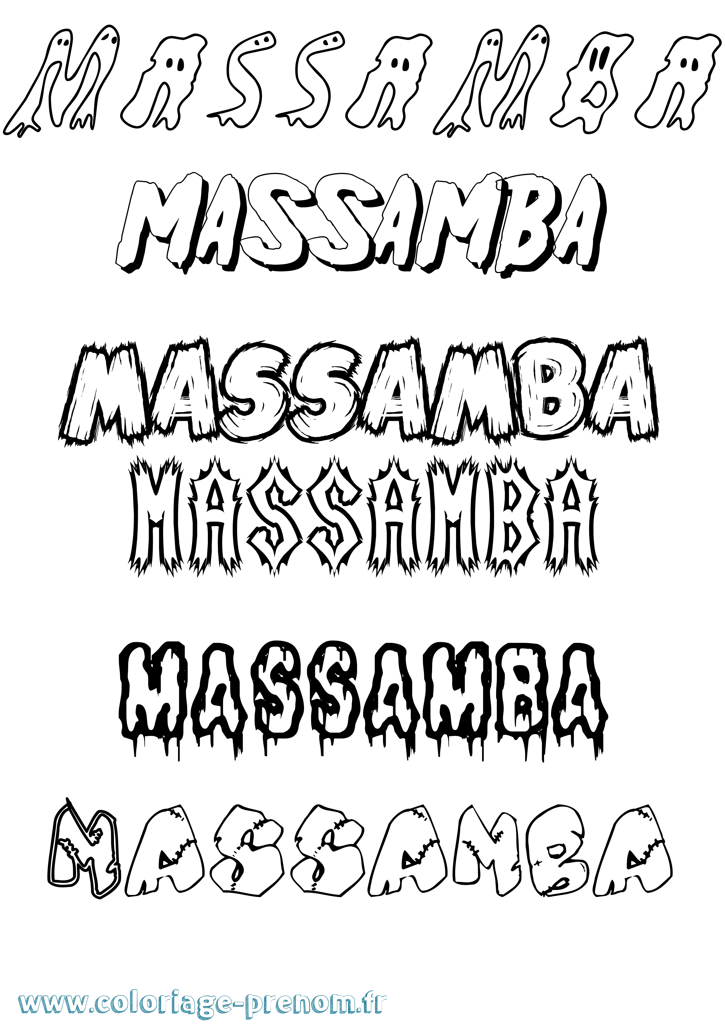 Coloriage prénom Massamba Frisson