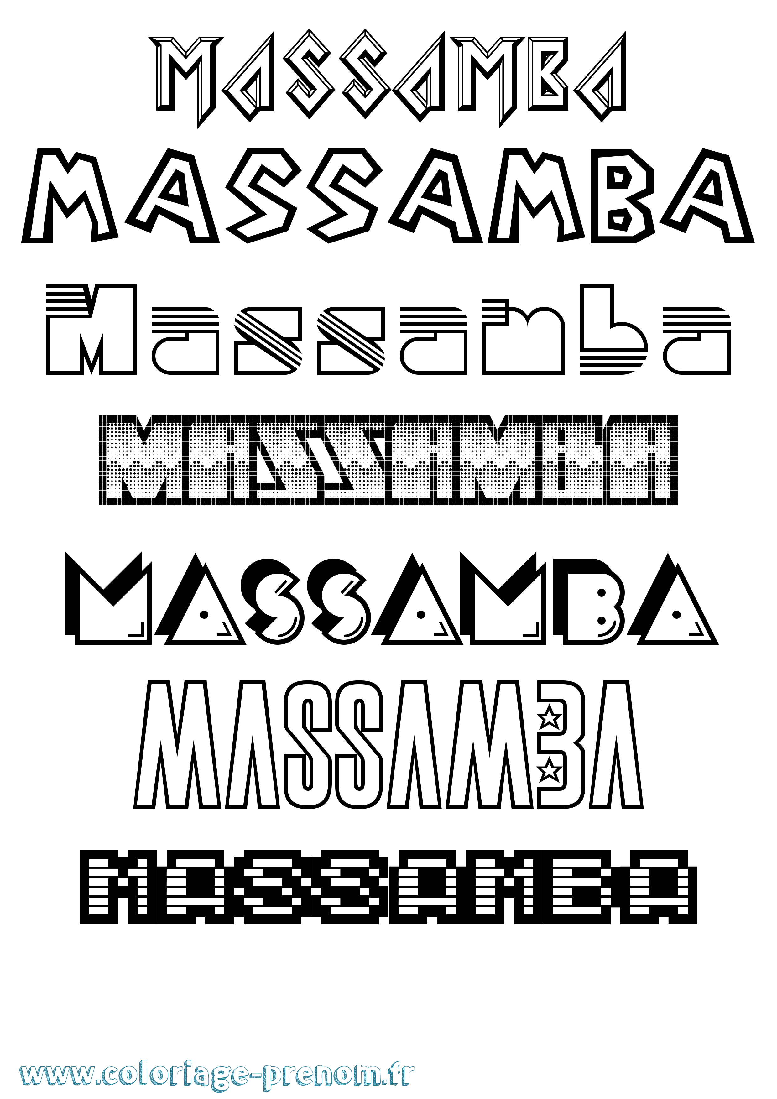 Coloriage prénom Massamba Jeux Vidéos