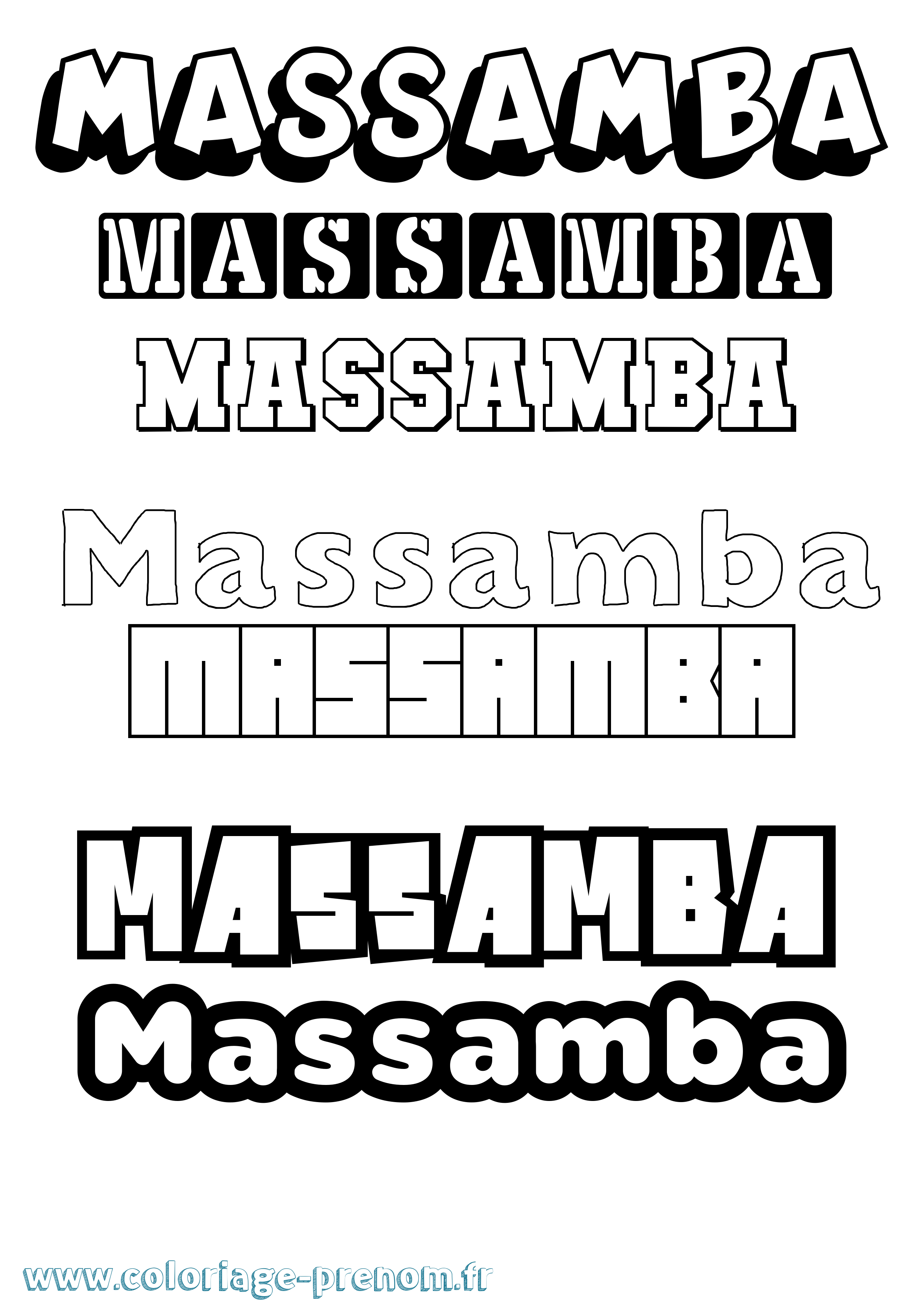 Coloriage prénom Massamba Simple
