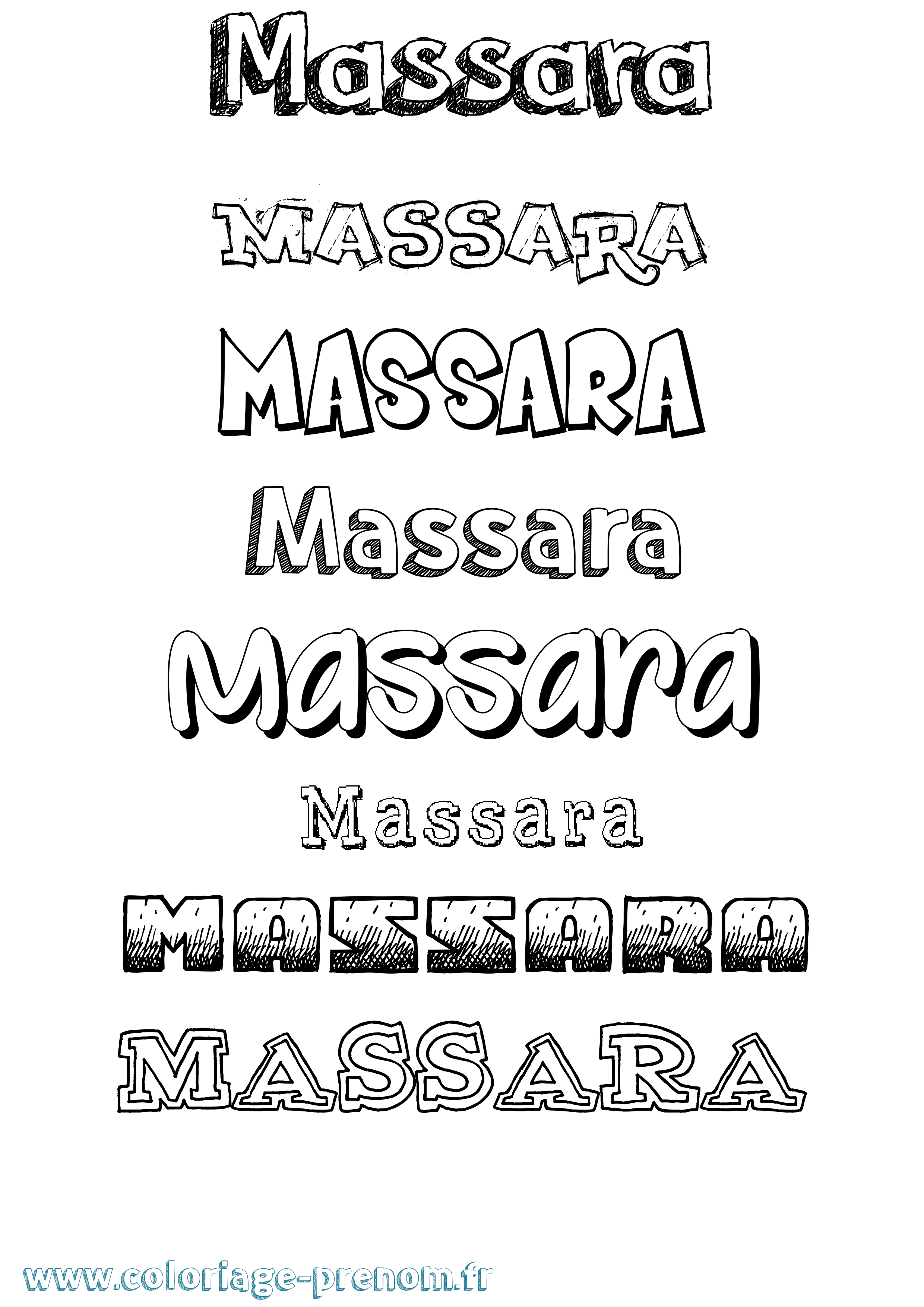 Coloriage prénom Massara Dessiné