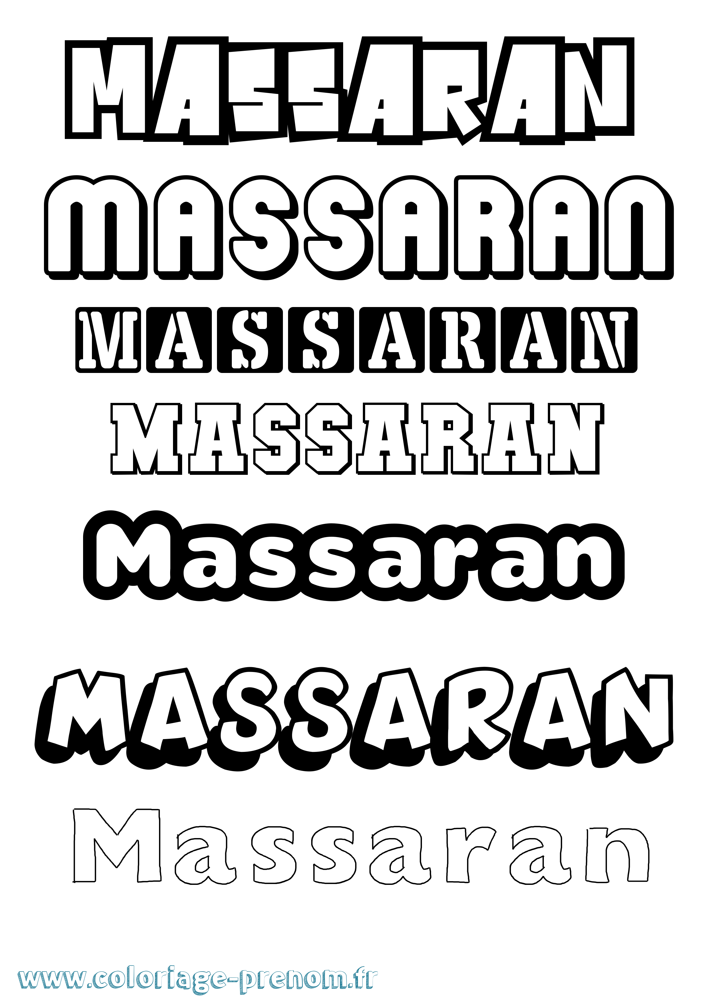 Coloriage prénom Massaran Simple