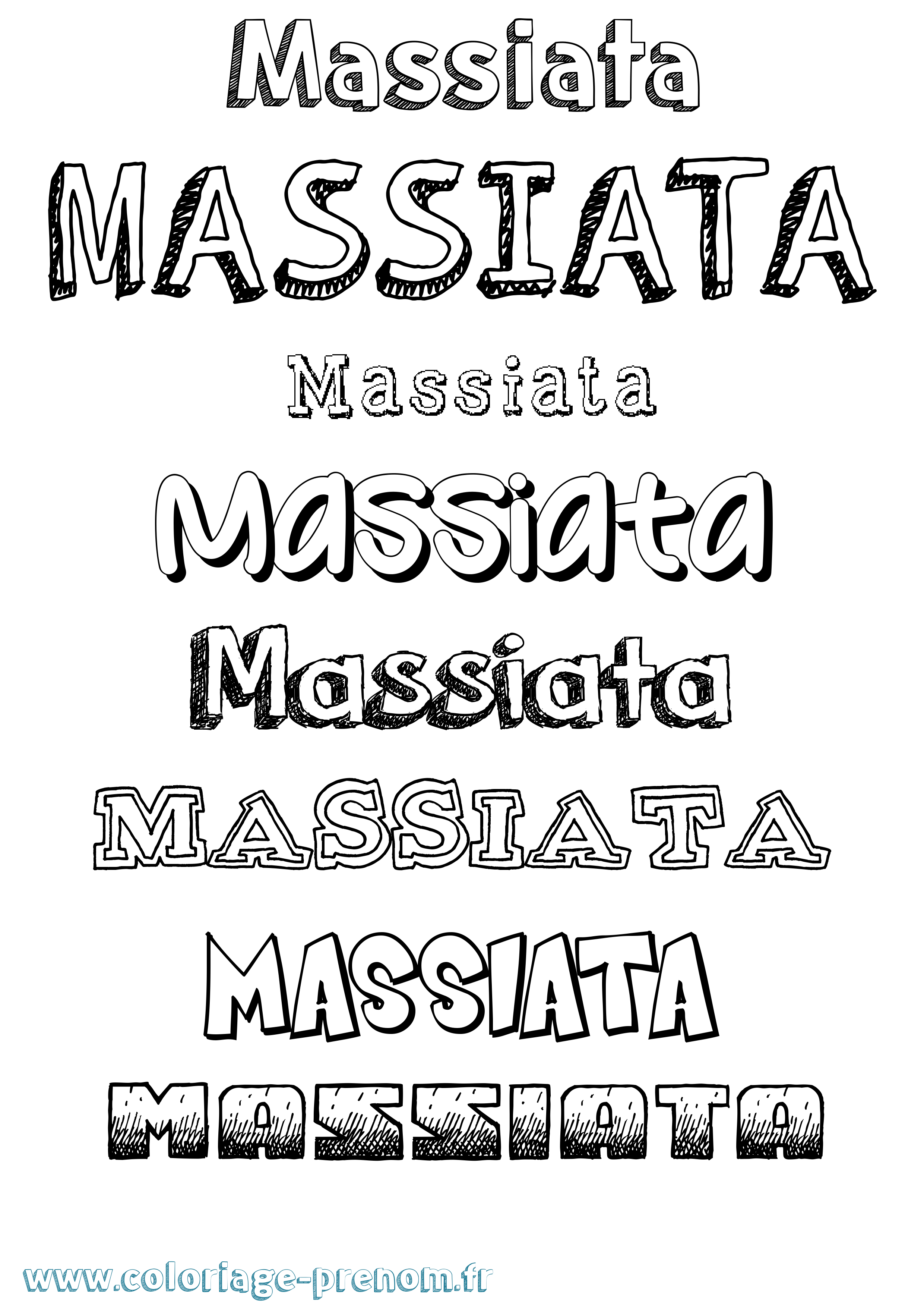 Coloriage prénom Massiata Dessiné