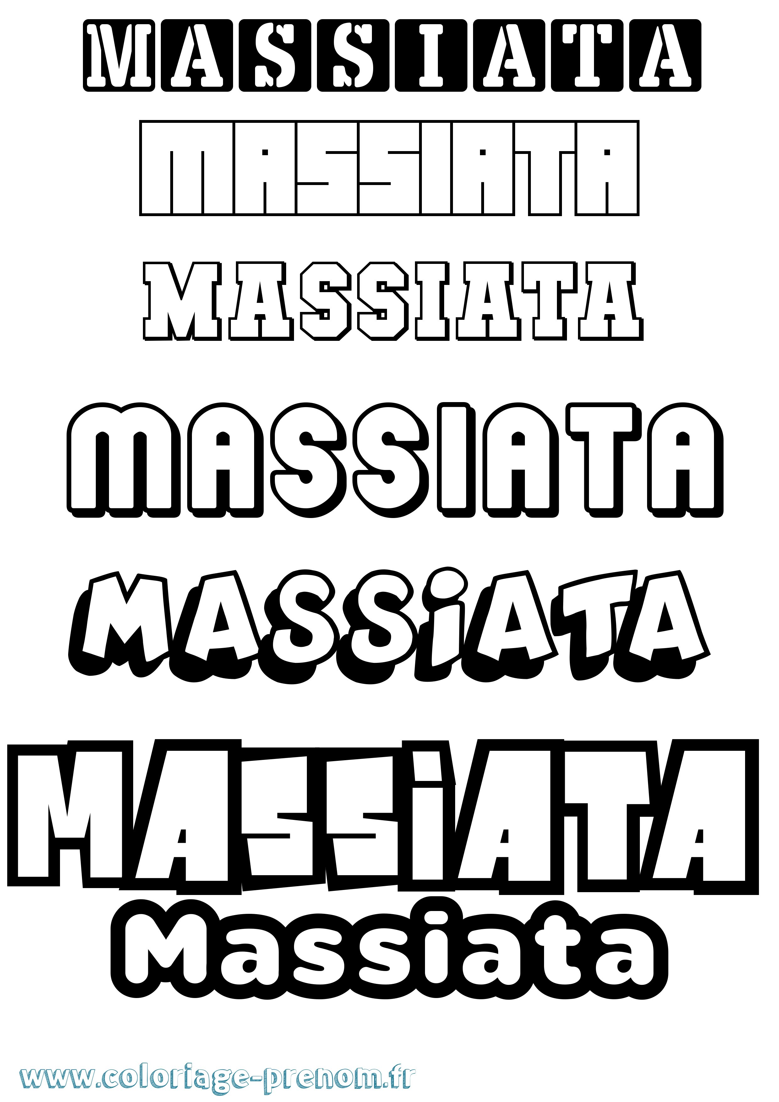 Coloriage prénom Massiata Simple