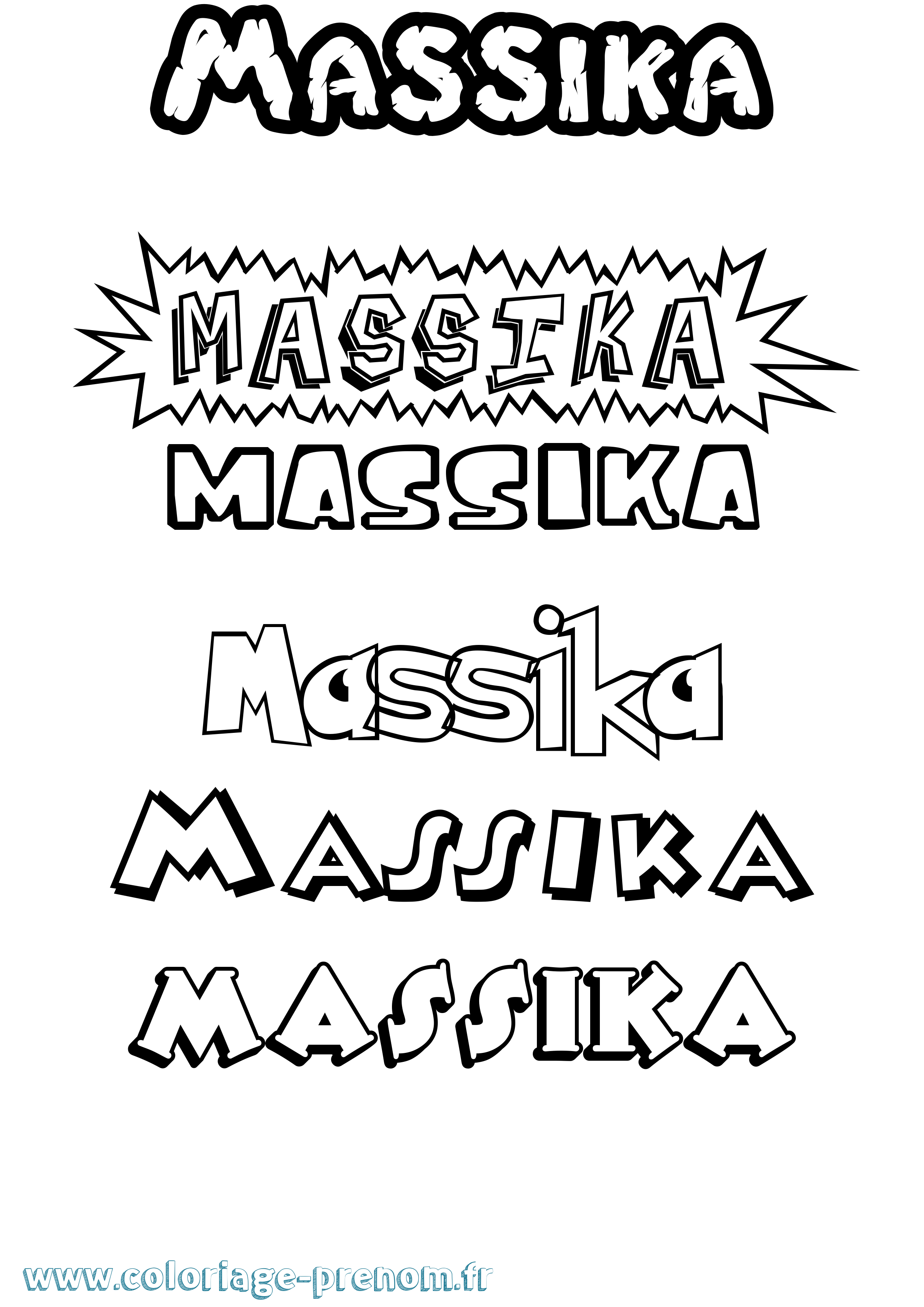 Coloriage prénom Massika Dessin Animé