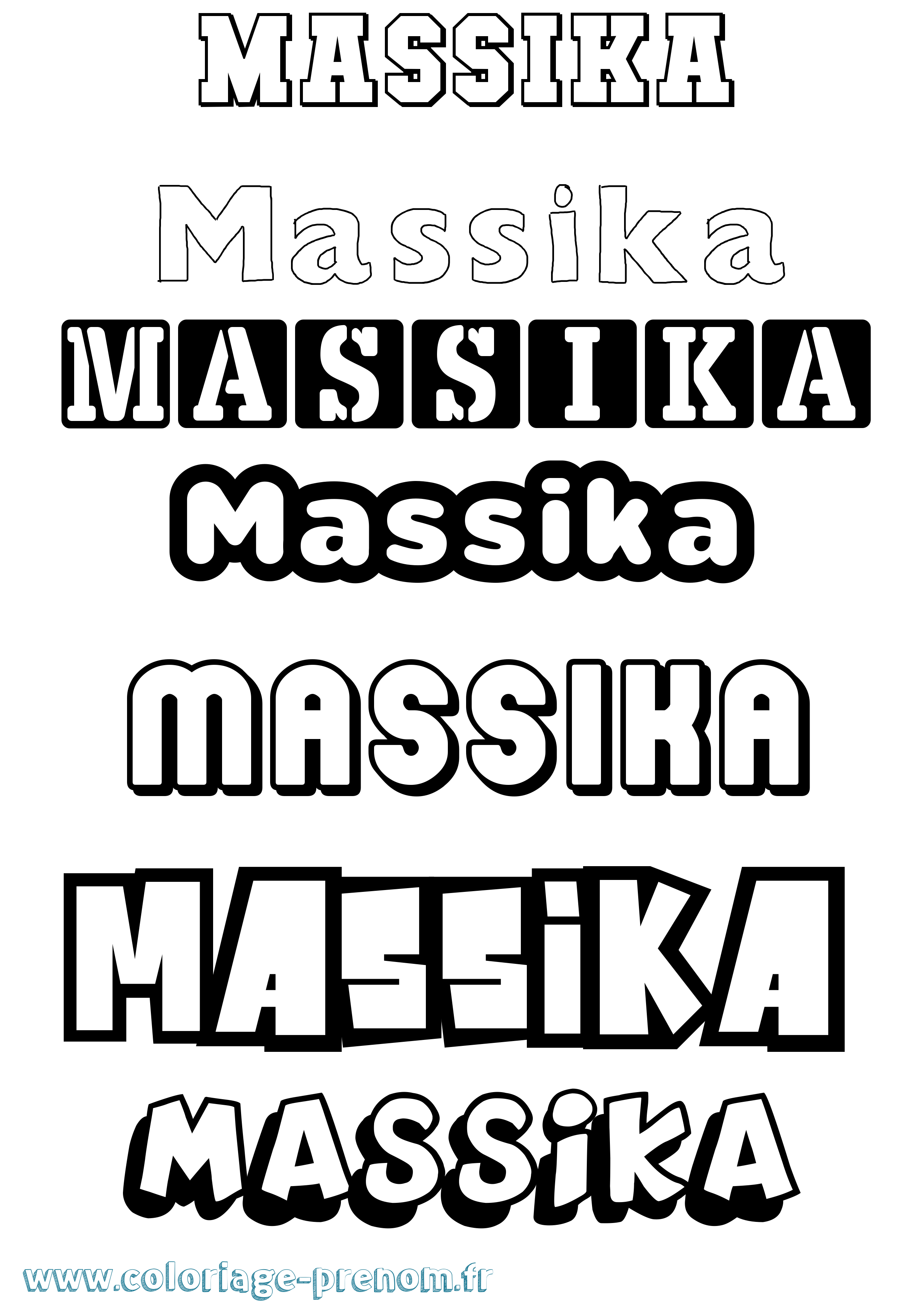Coloriage prénom Massika Simple