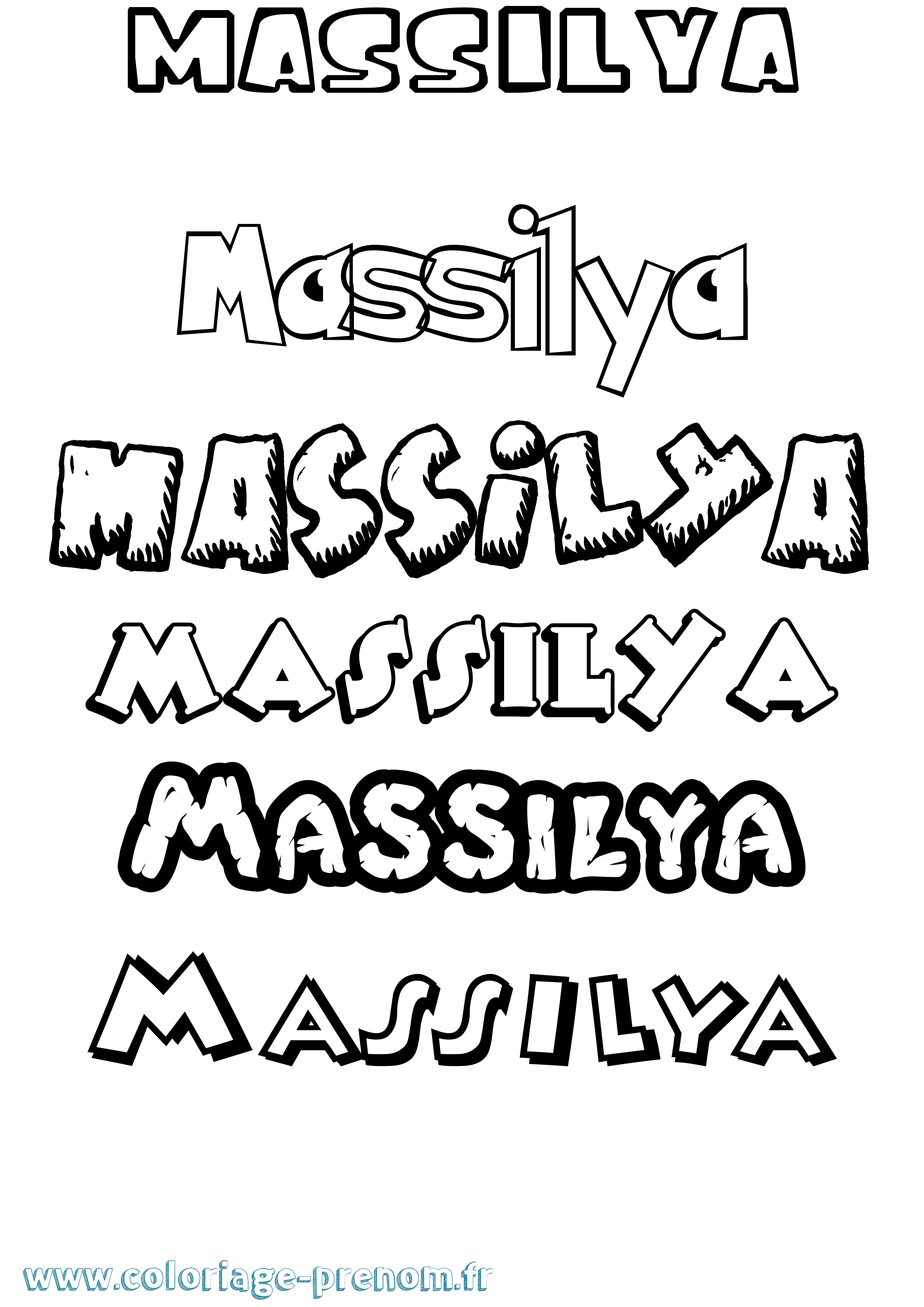 Coloriage prénom Massilya Dessin Animé