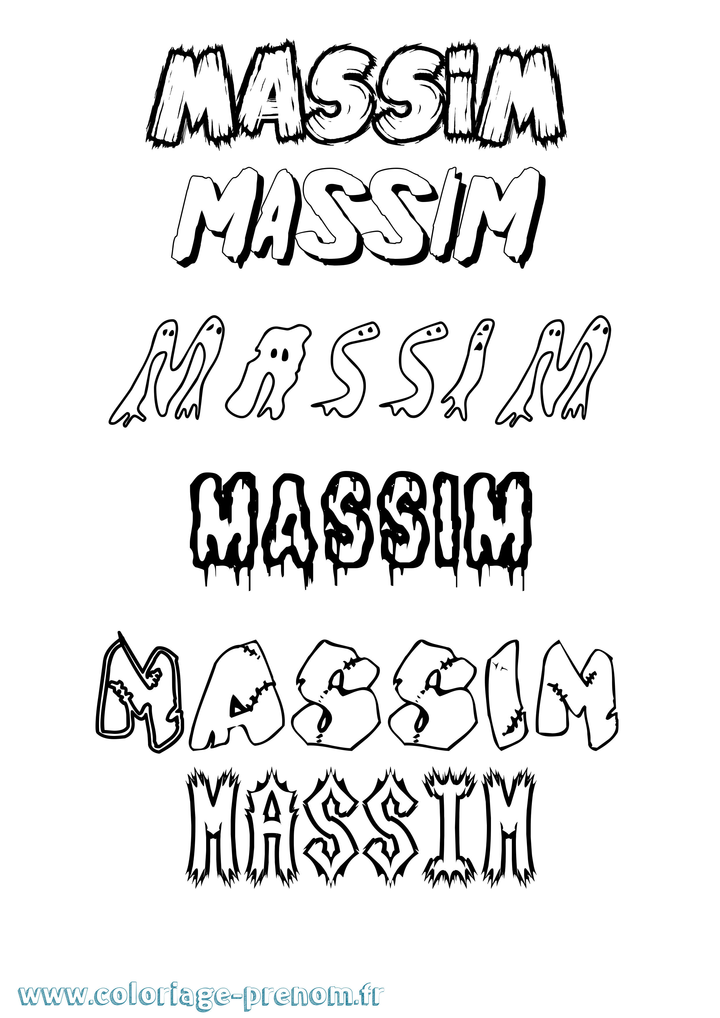 Coloriage prénom Massim Frisson