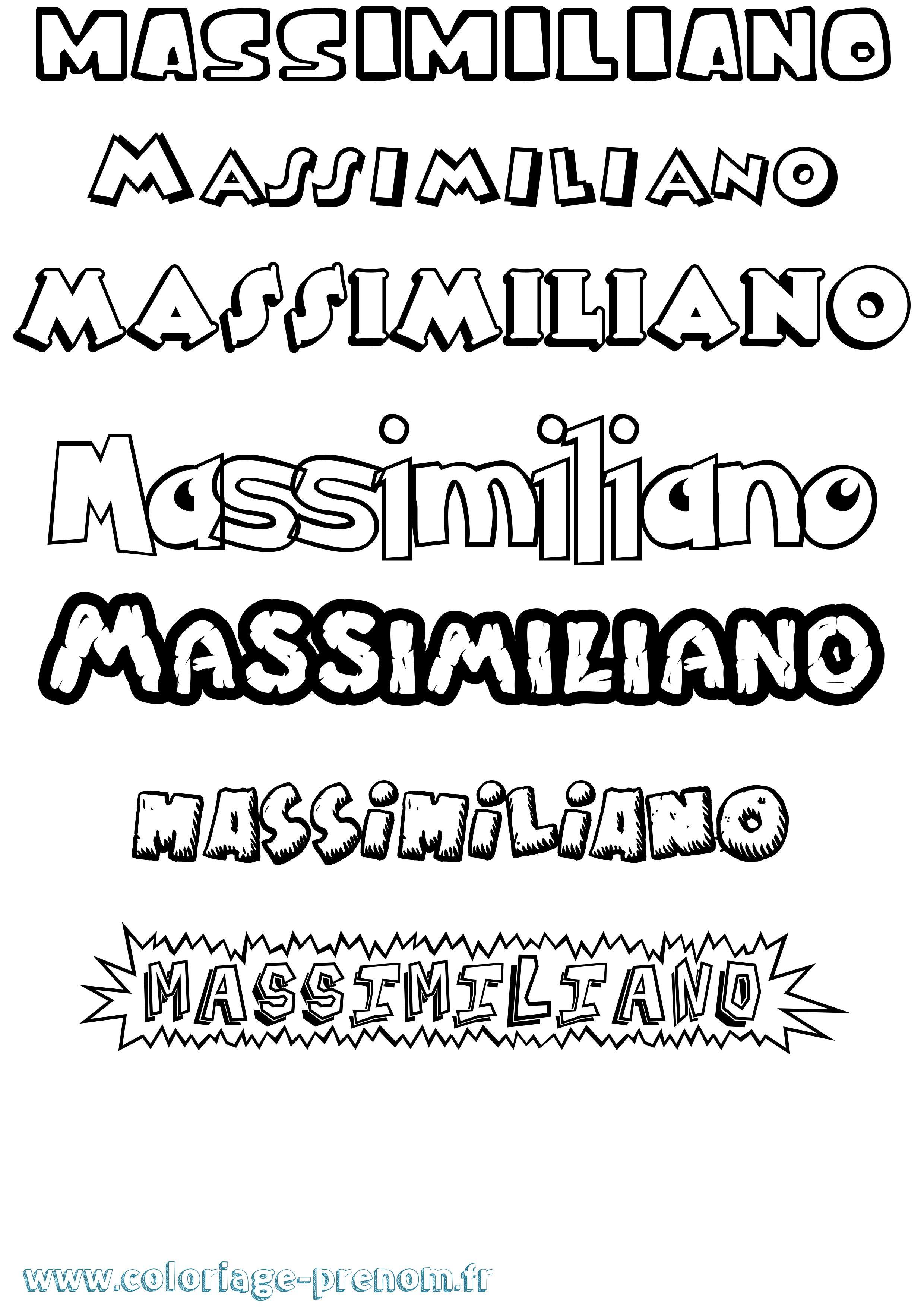 Coloriage prénom Massimiliano Dessin Animé