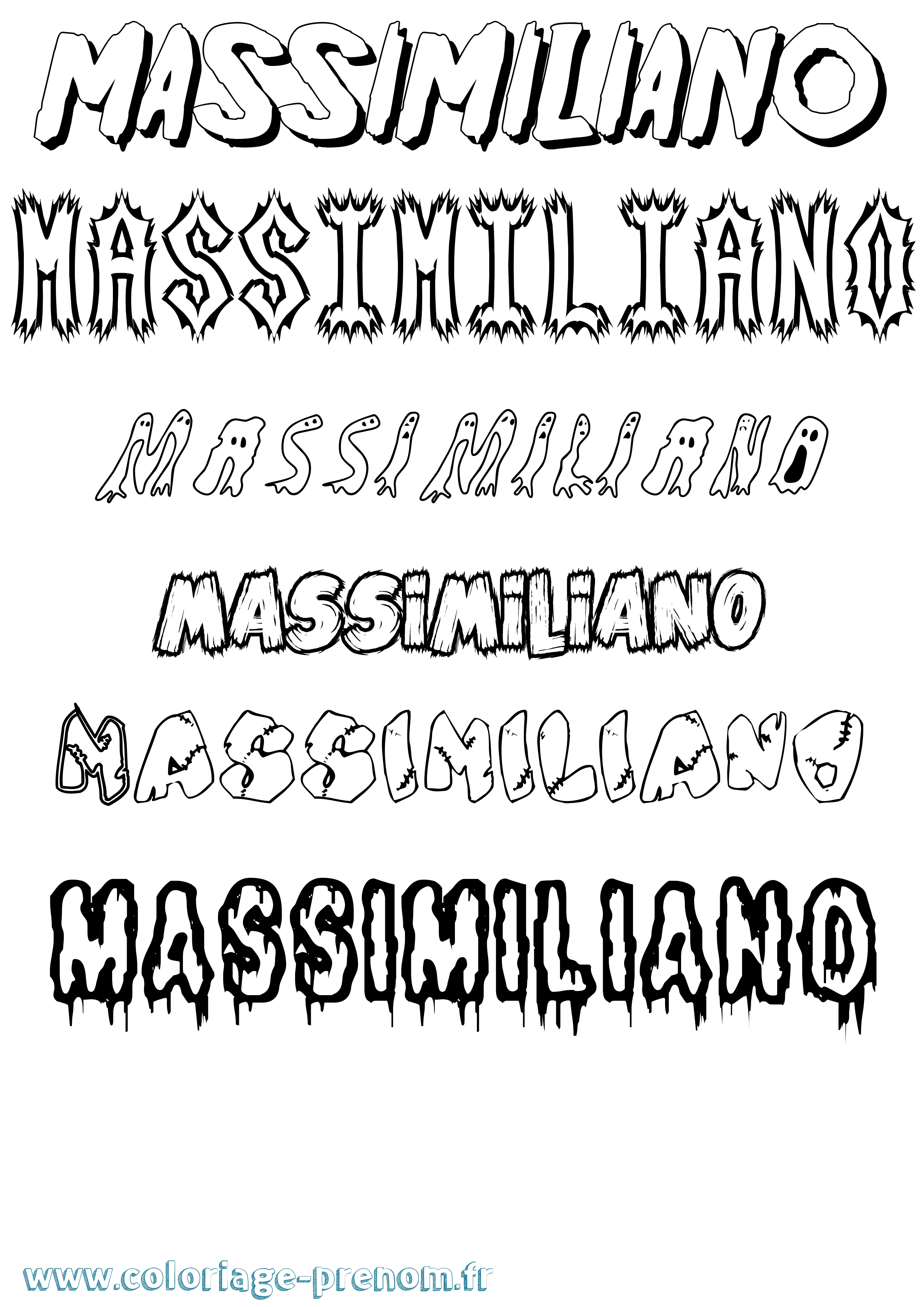 Coloriage prénom Massimiliano Frisson