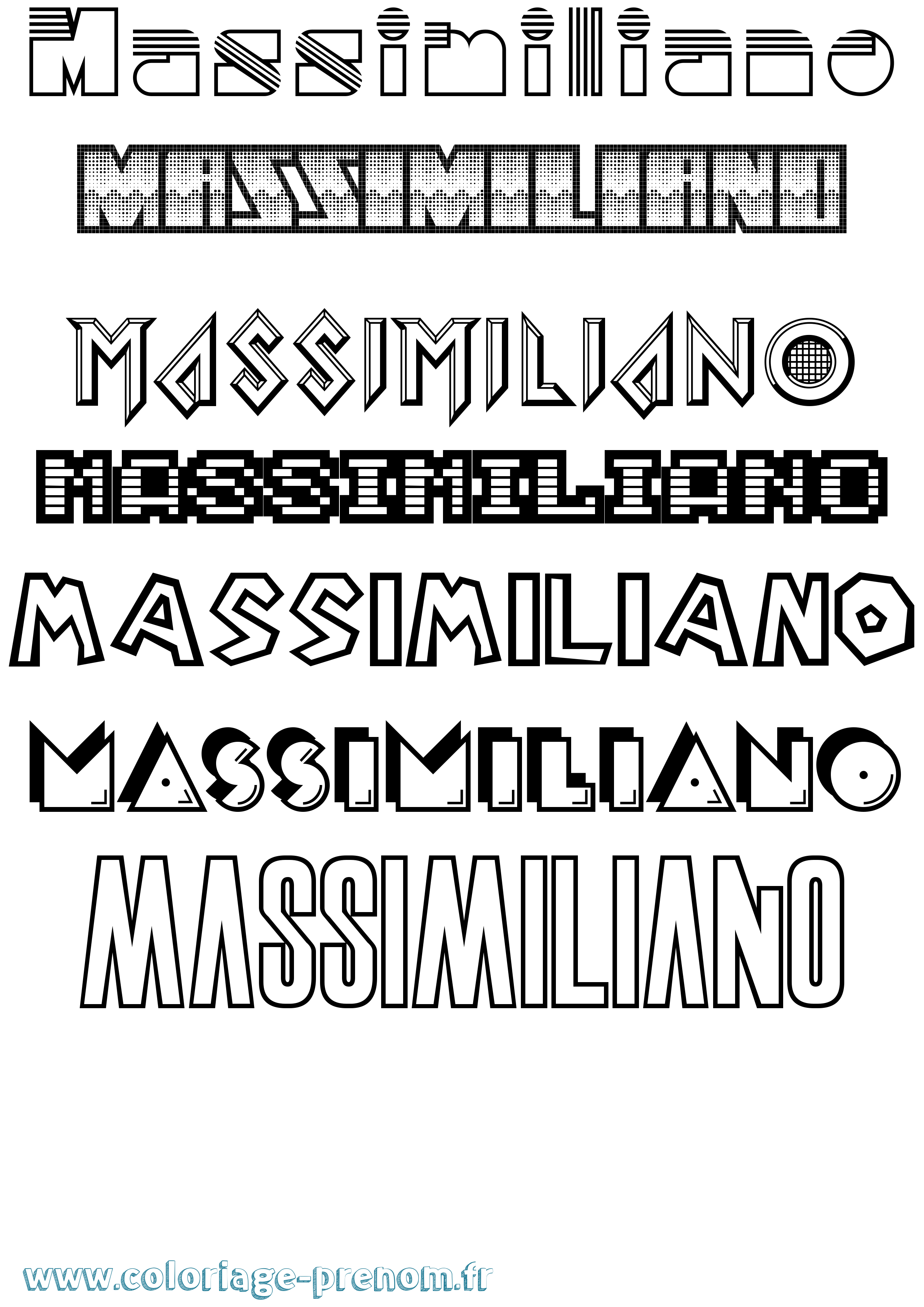 Coloriage prénom Massimiliano Jeux Vidéos