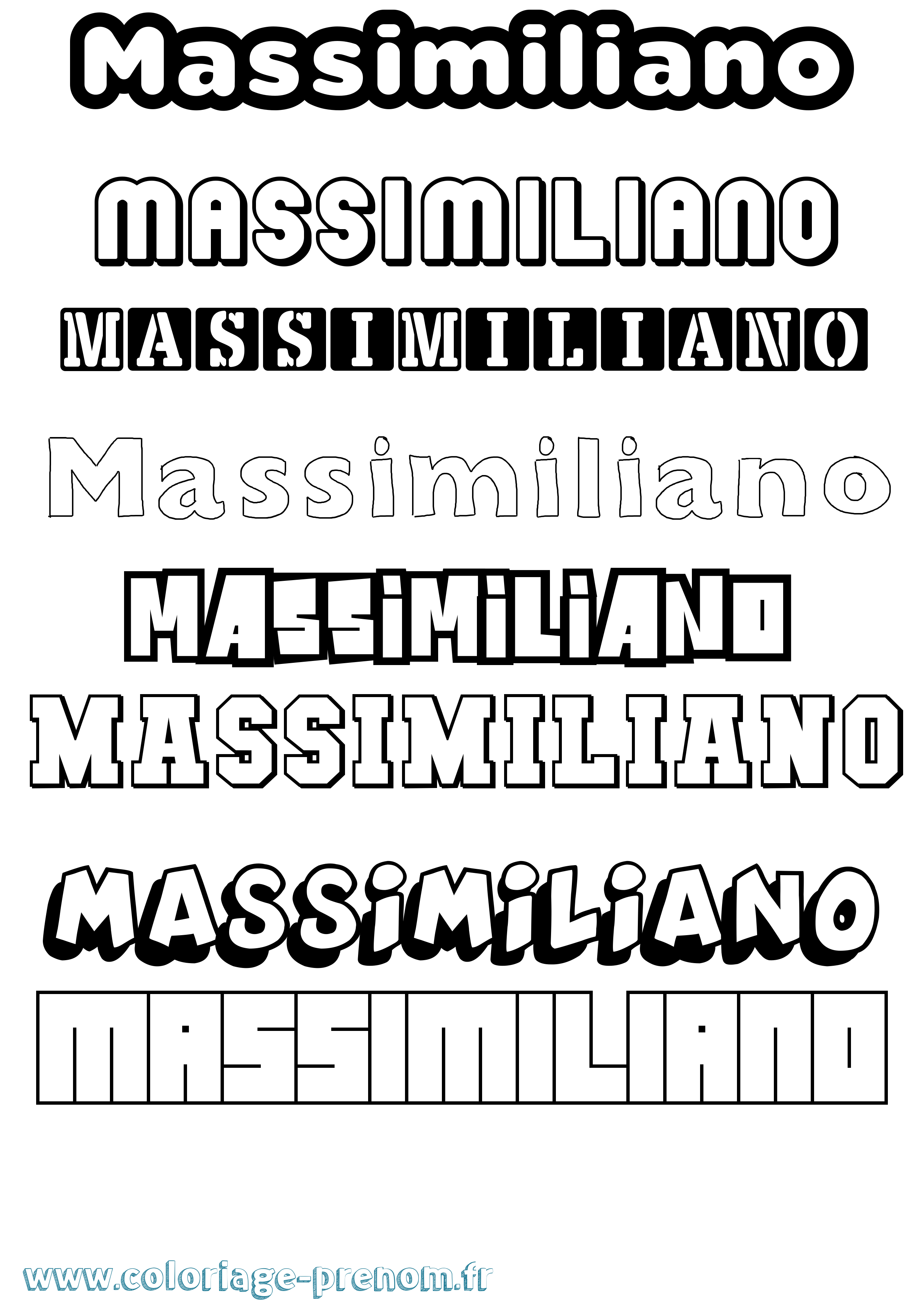Coloriage prénom Massimiliano Simple