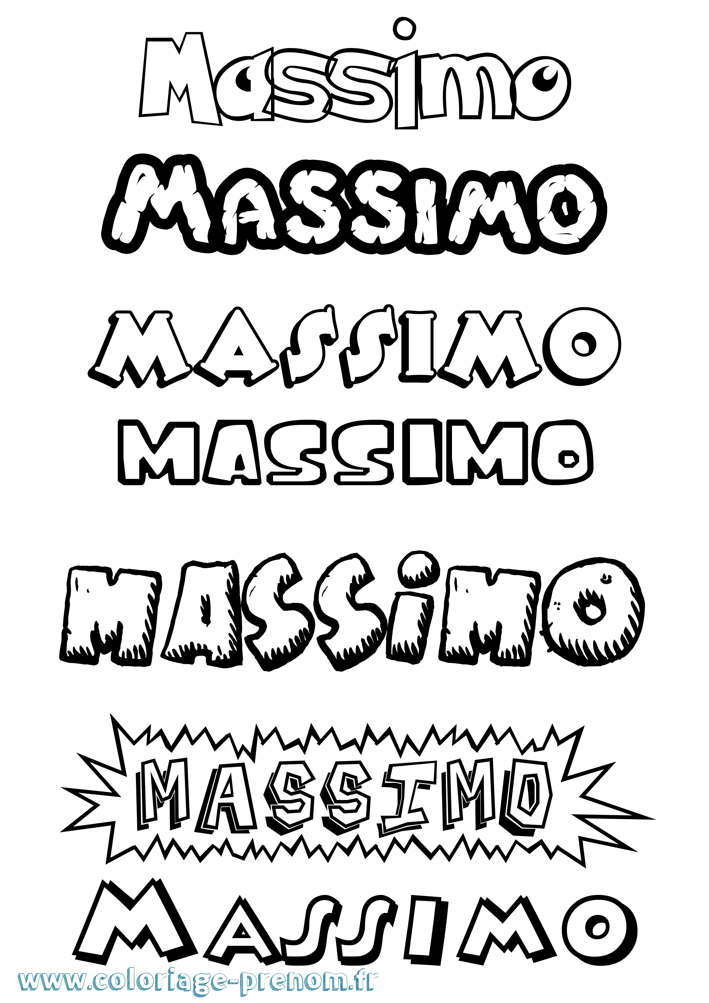 Coloriage prénom Massimo Dessin Animé