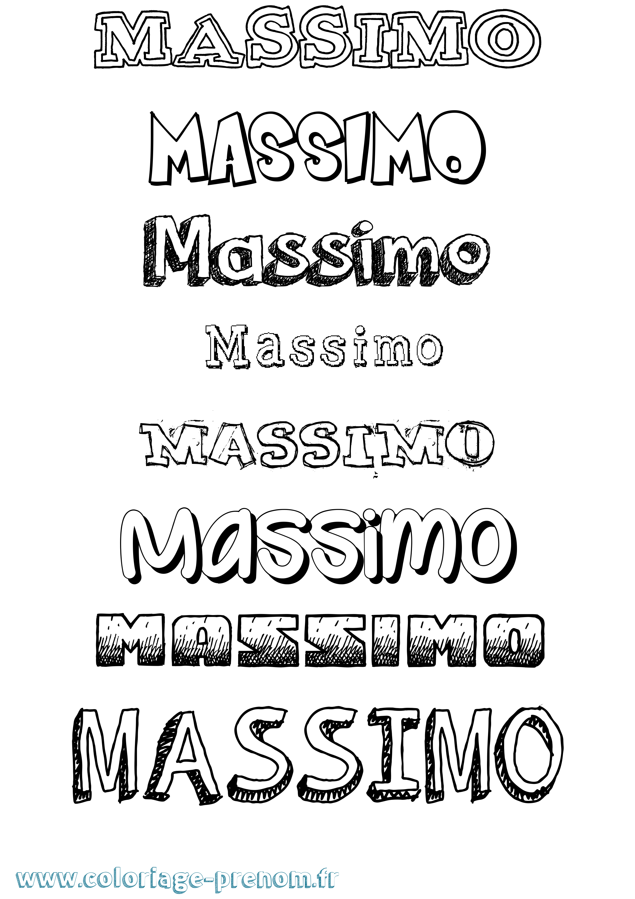 Coloriage Massimo Dessiné Coloriage prénom Massimo Dessiné