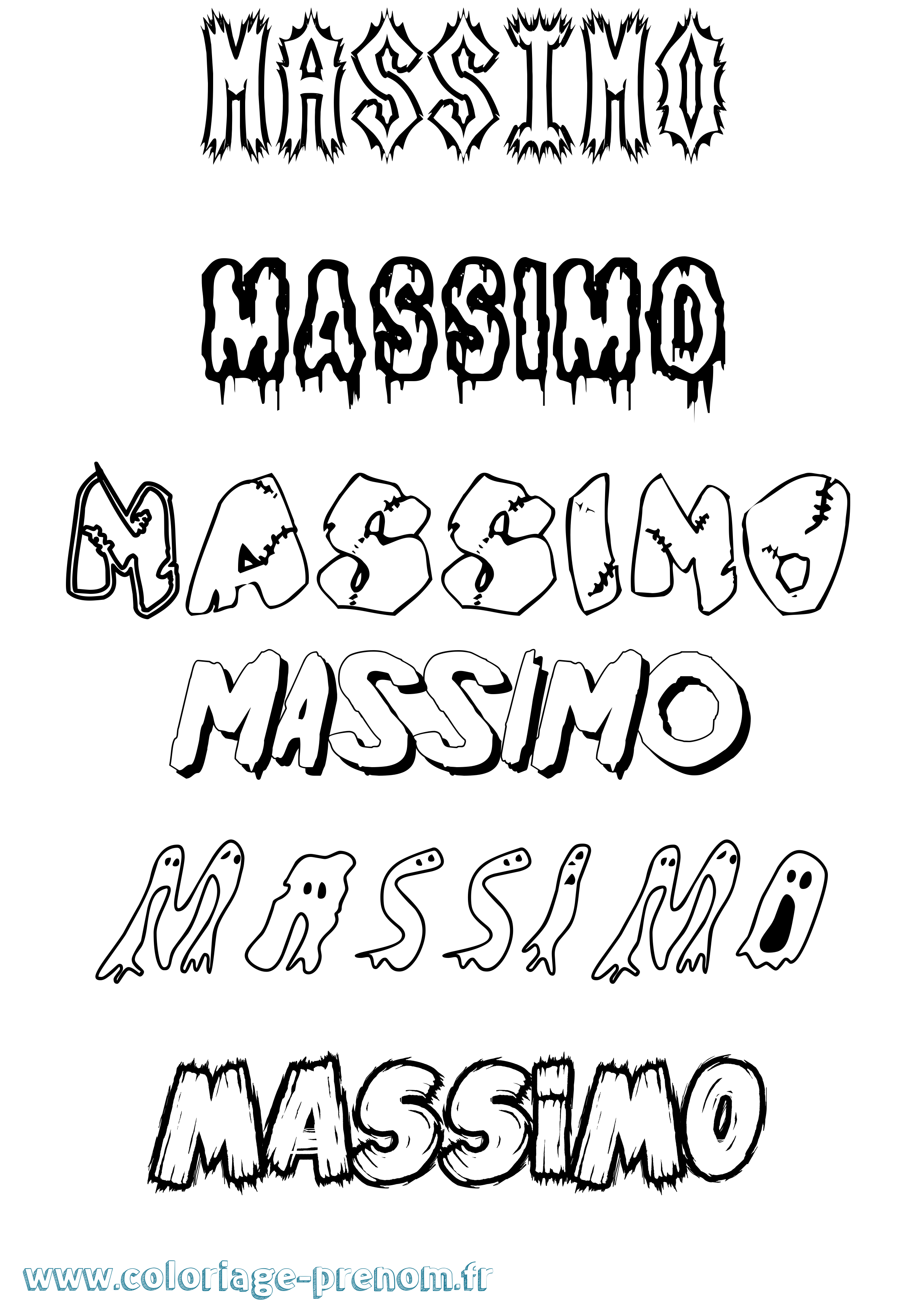 Coloriage prénom Massimo Frisson