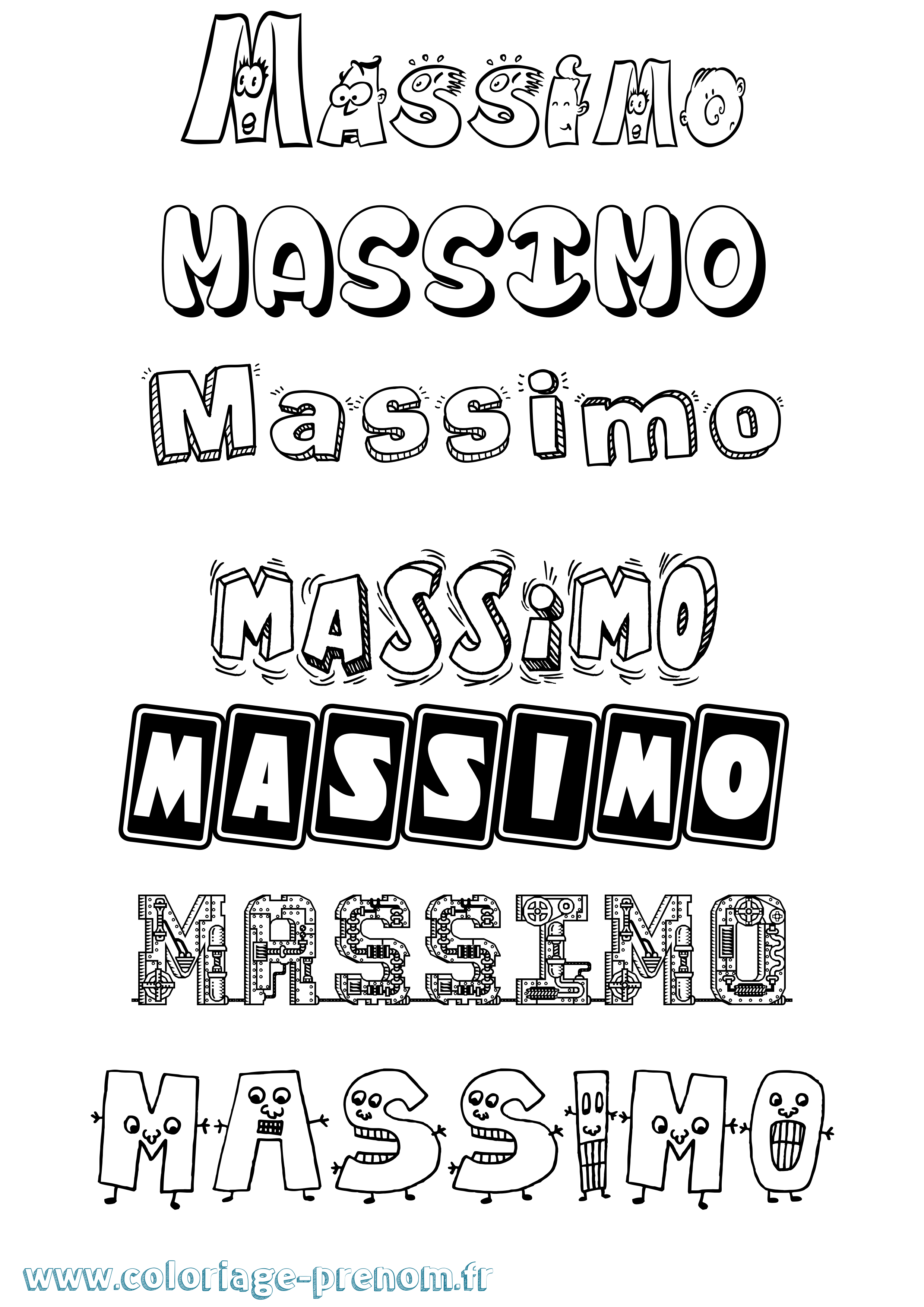 Coloriage prénom Massimo Fun