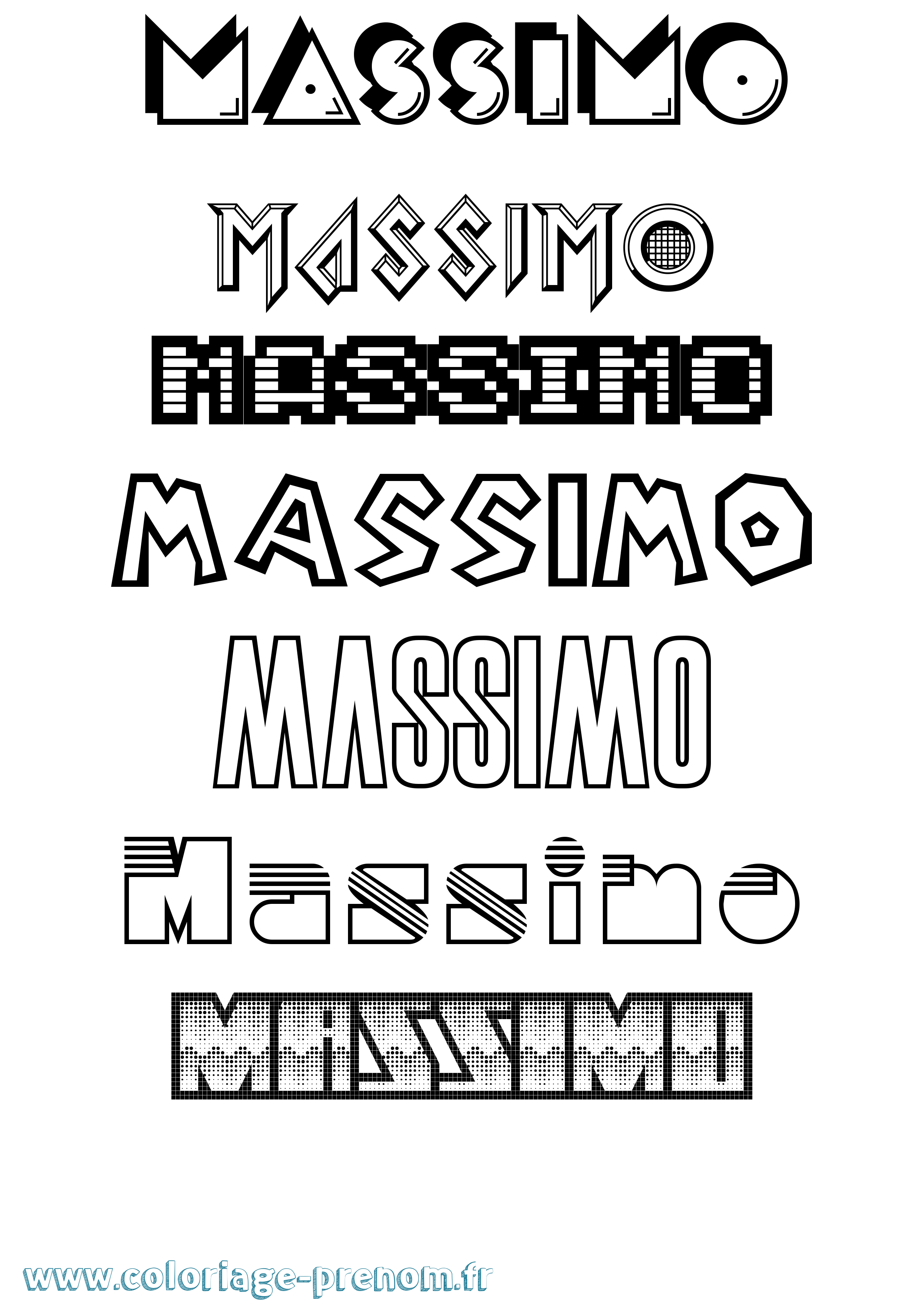 Coloriage prénom Massimo Jeux Vidéos