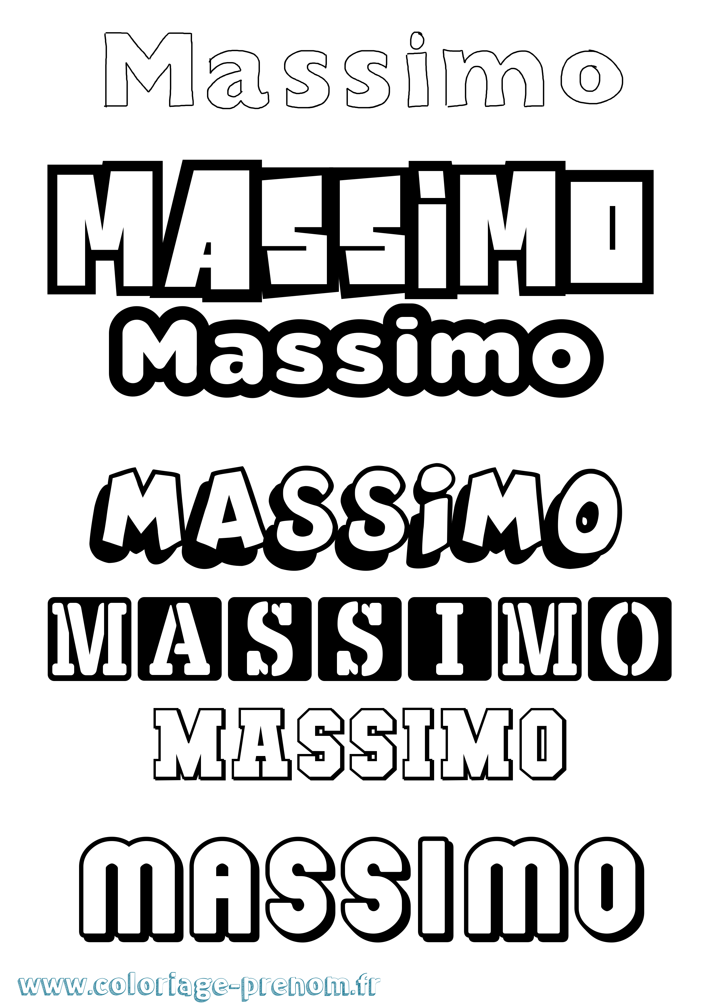 Coloriage prénom Massimo Simple