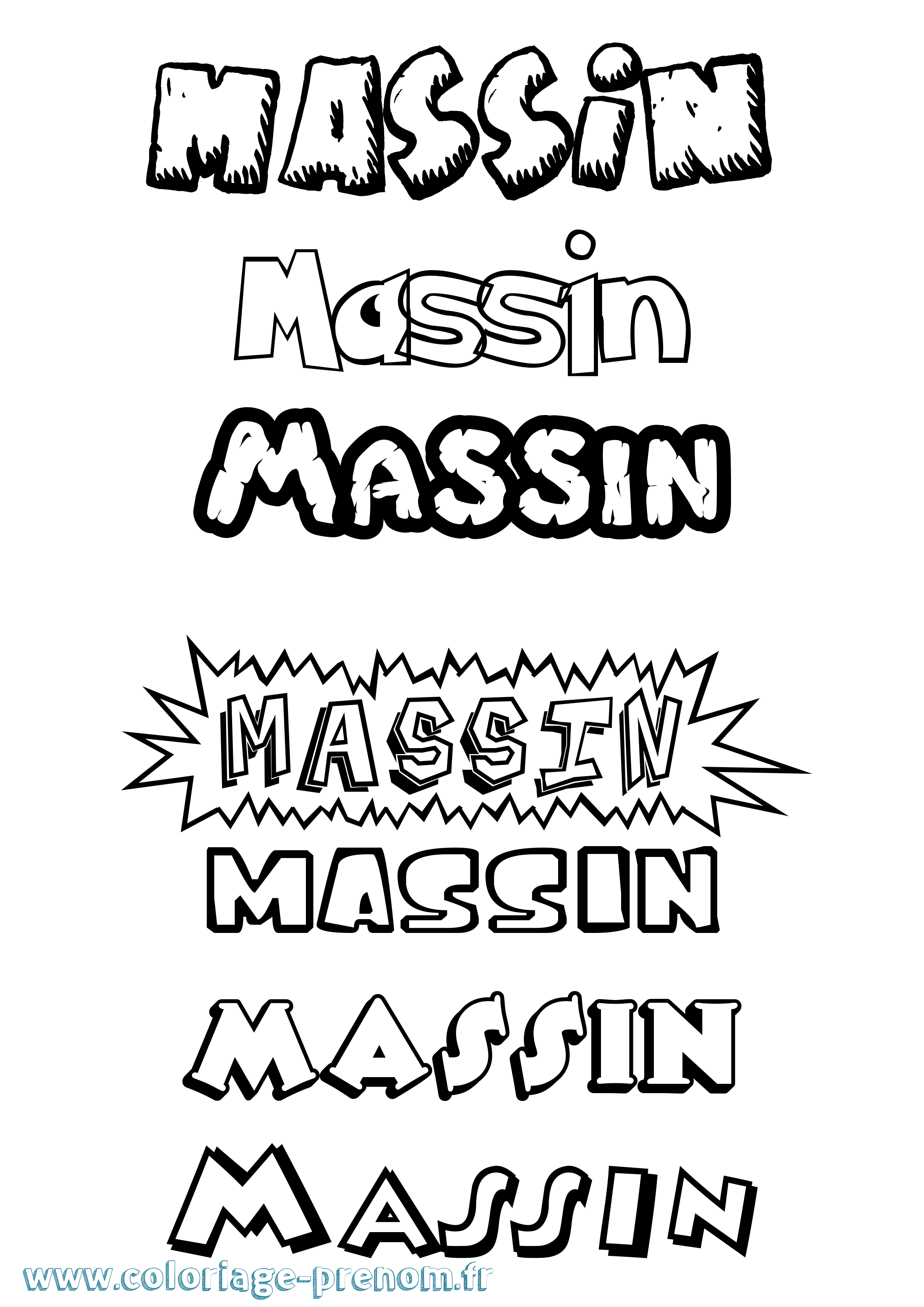 Coloriage prénom Massin Dessin Animé