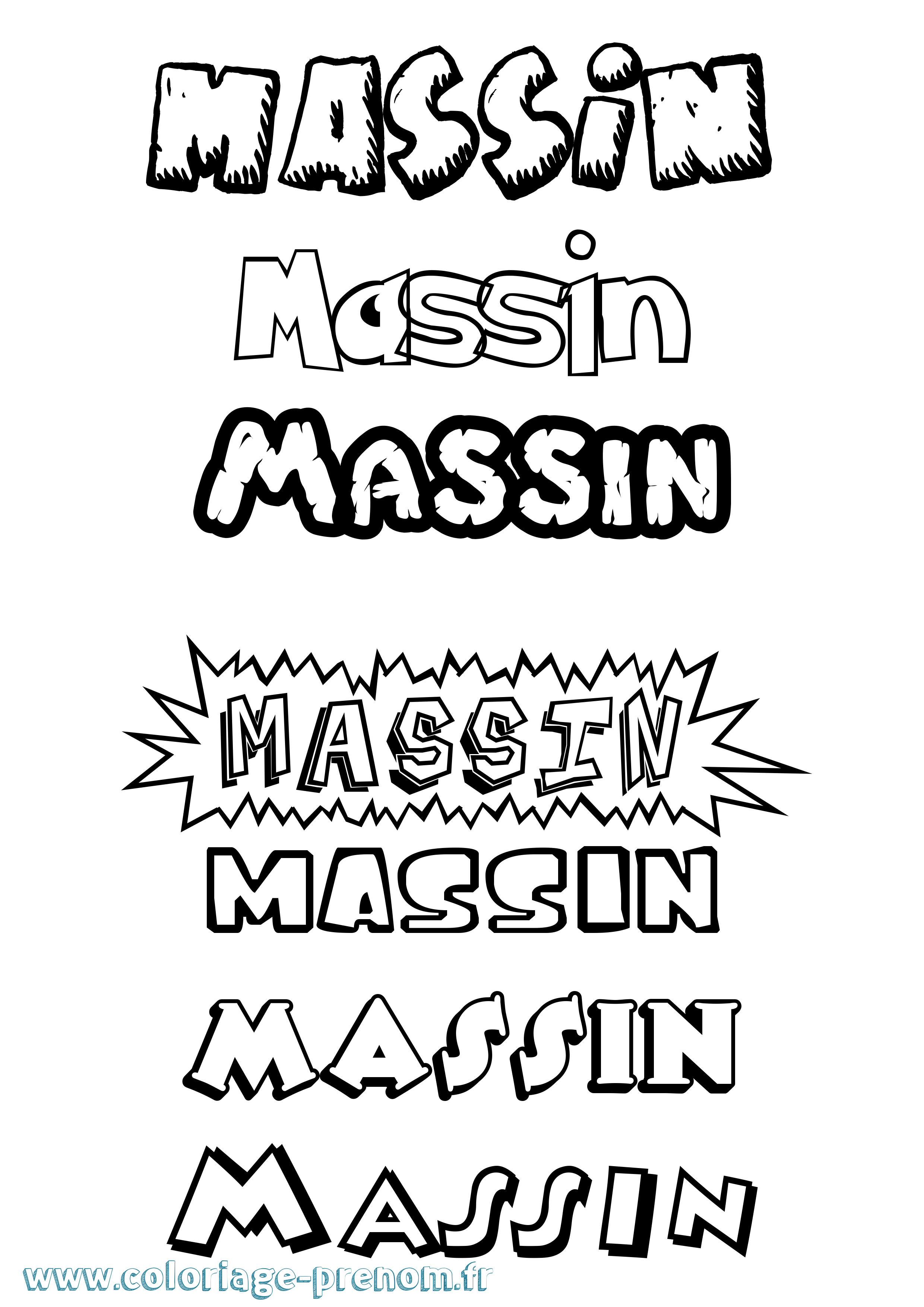 Coloriage Massin Dessin Animé Coloriage prénom Massin Dessin Animé