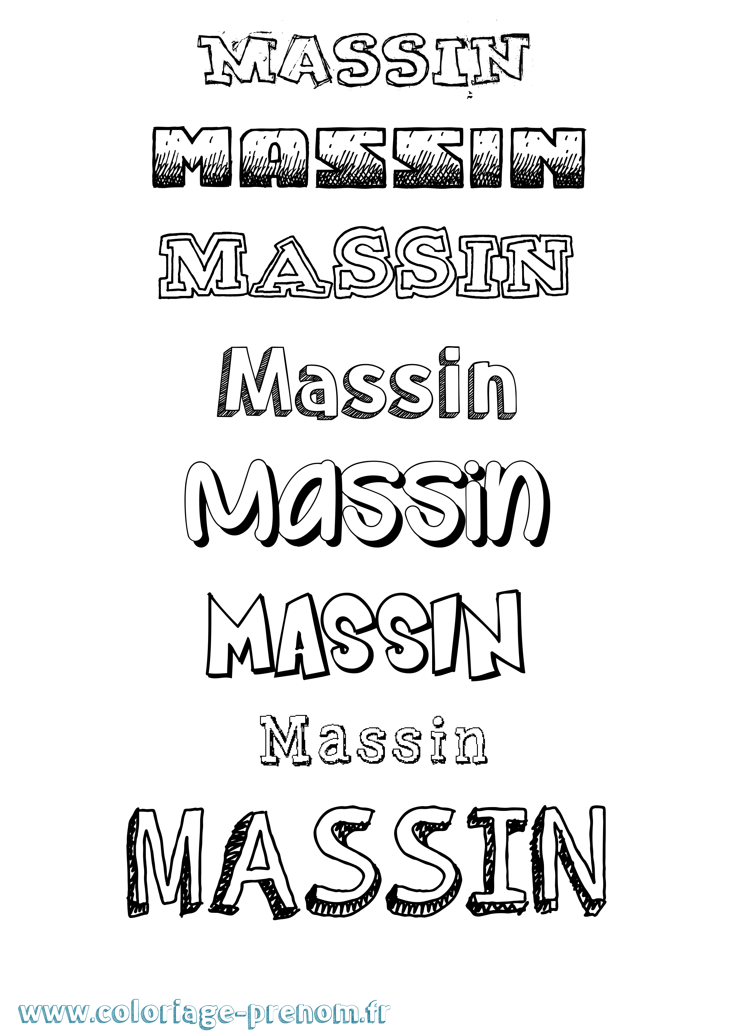Coloriage Massin Dessiné Coloriage prénom Massin Dessiné