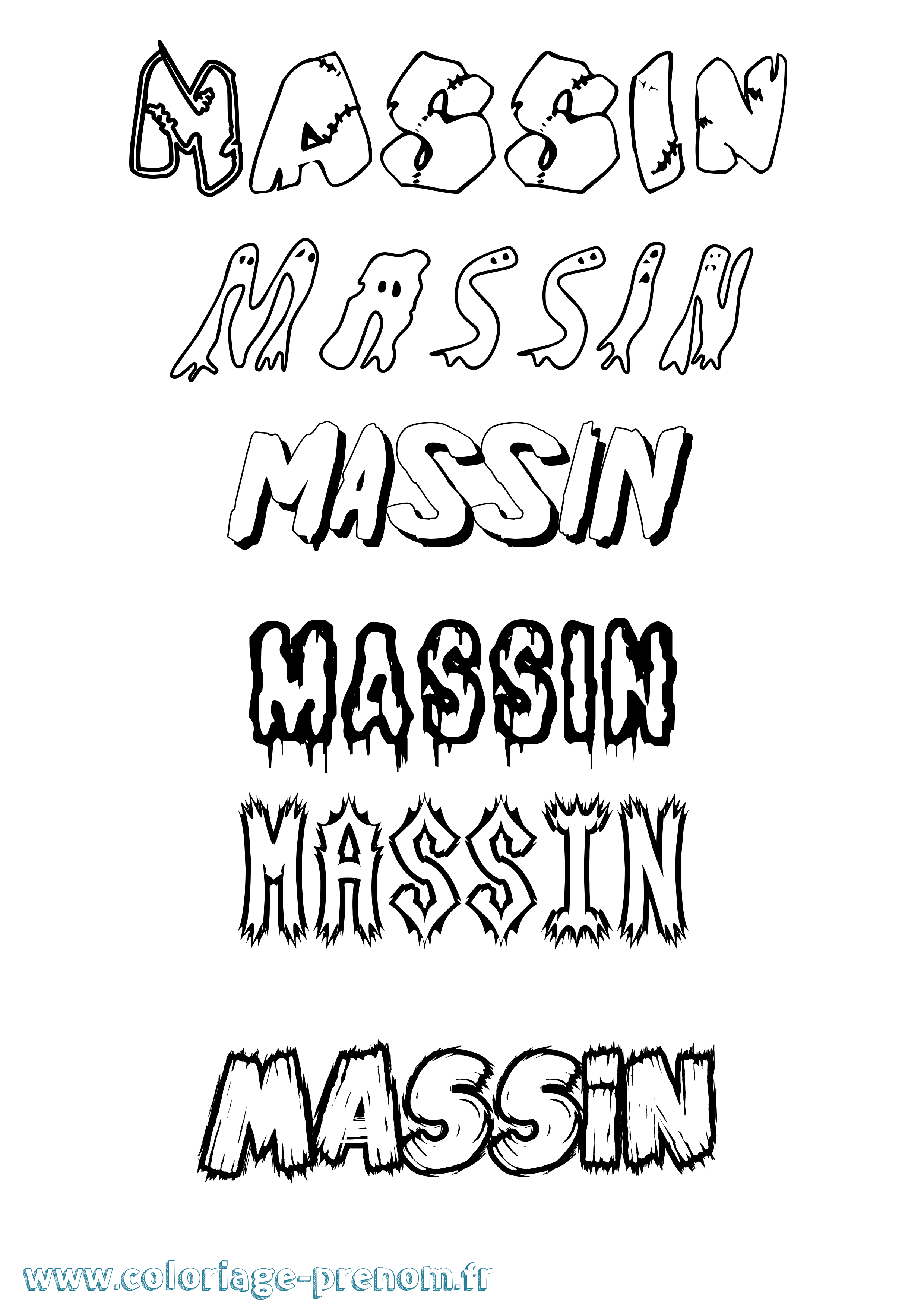 Coloriage Massin Frisson Coloriage prénom Massin Frisson