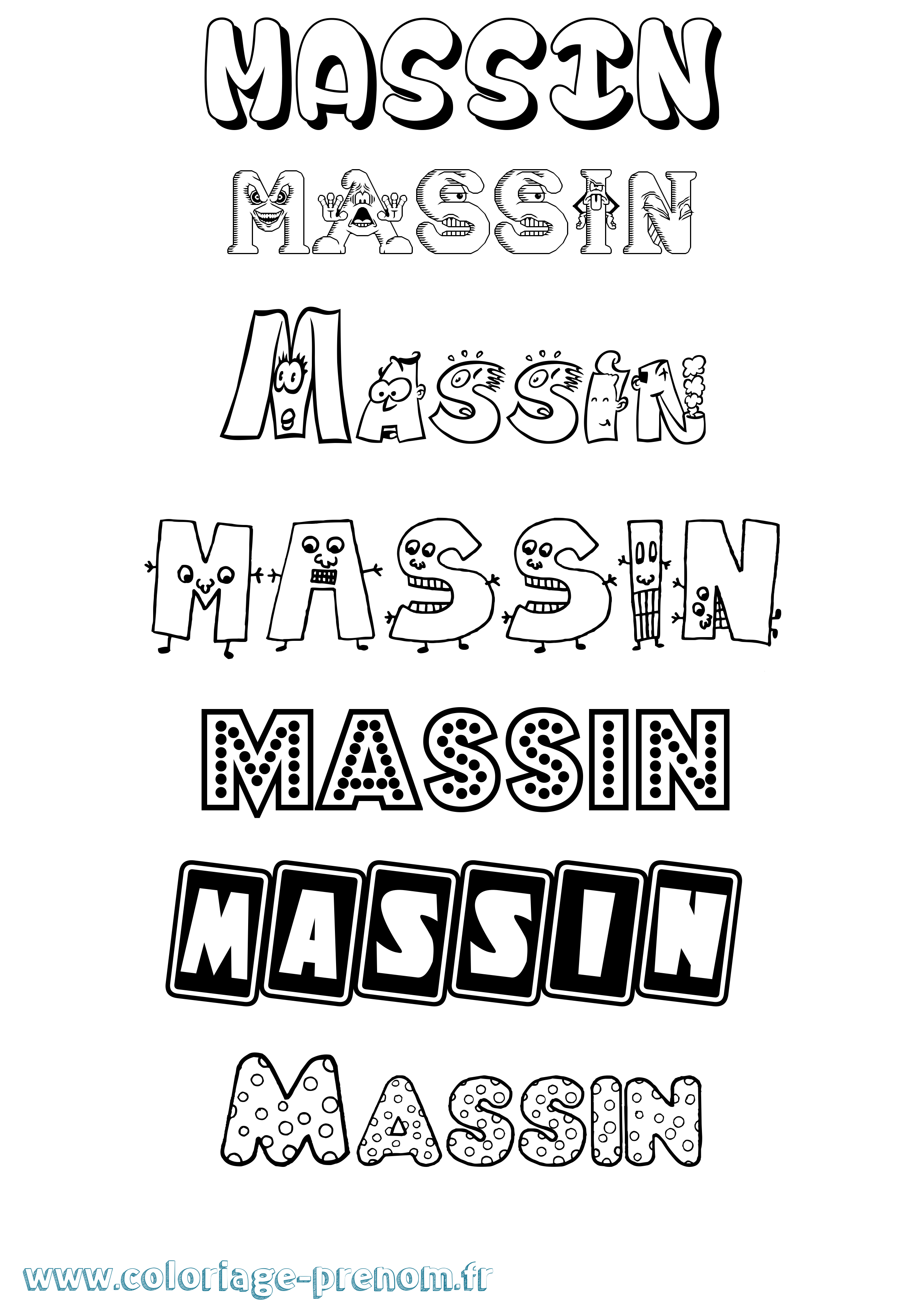 Coloriage Massin Fun Coloriage prénom Massin Fun