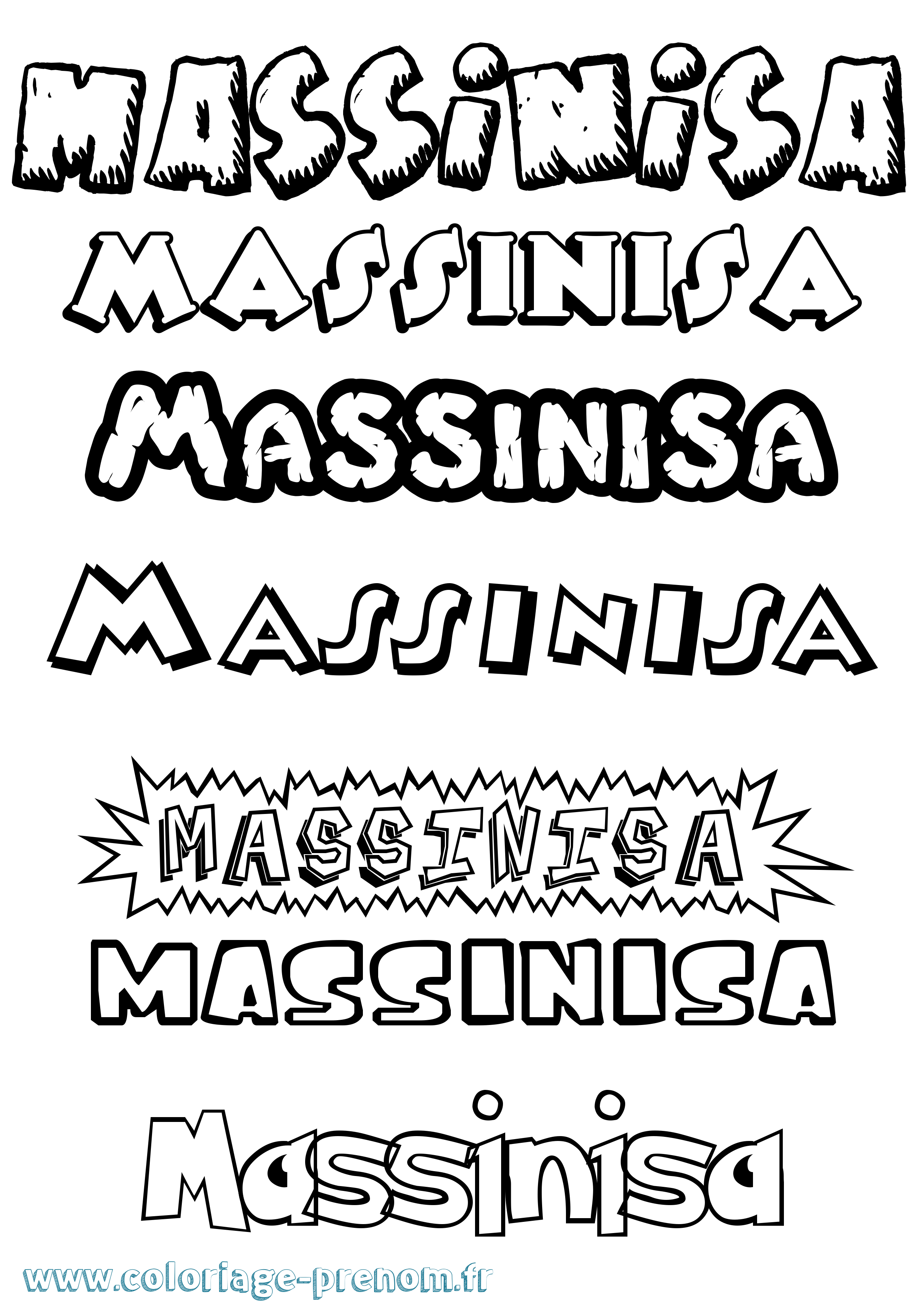 Coloriage prénom Massinisa Dessin Animé