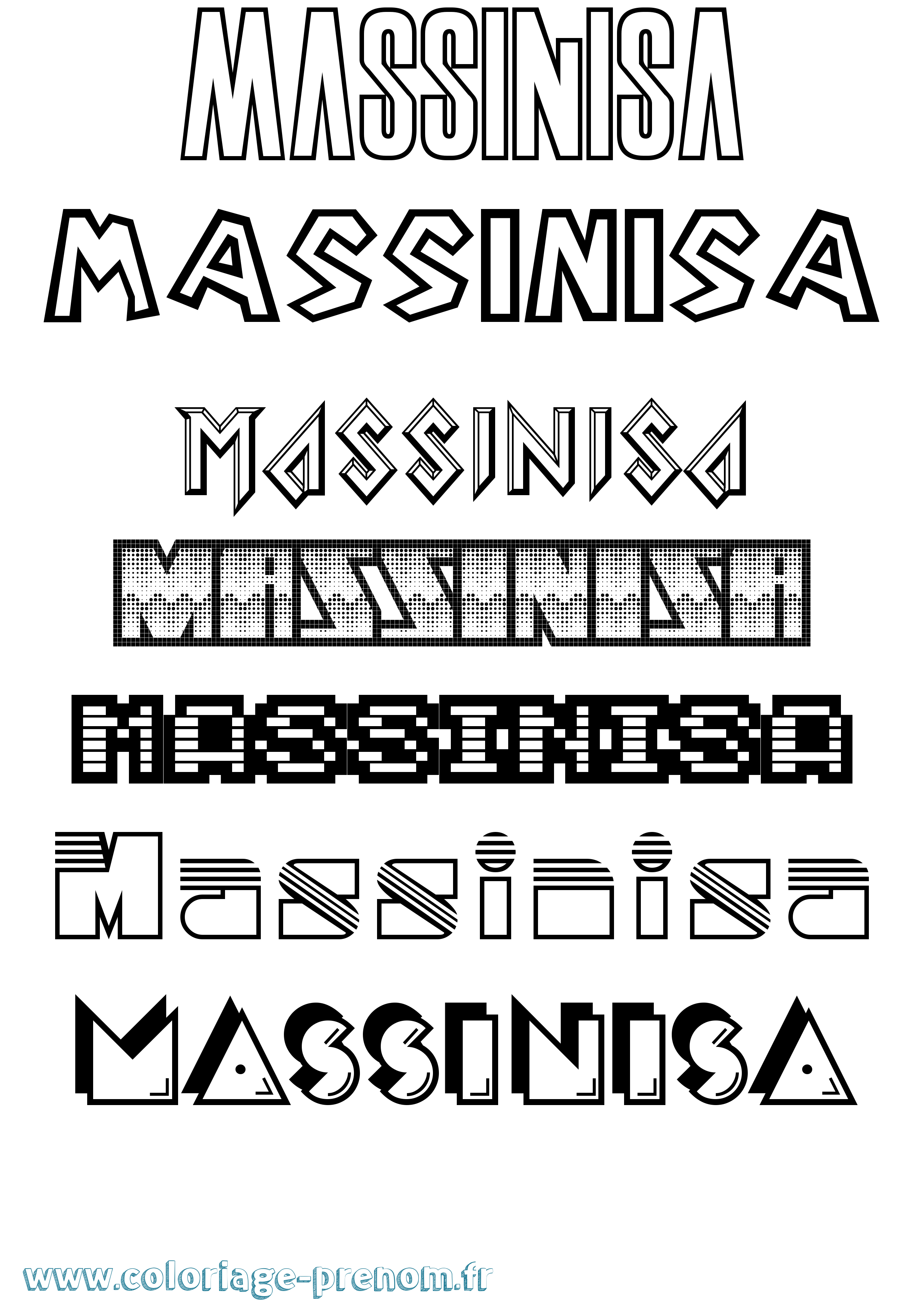 Coloriage prénom Massinisa Jeux Vidéos