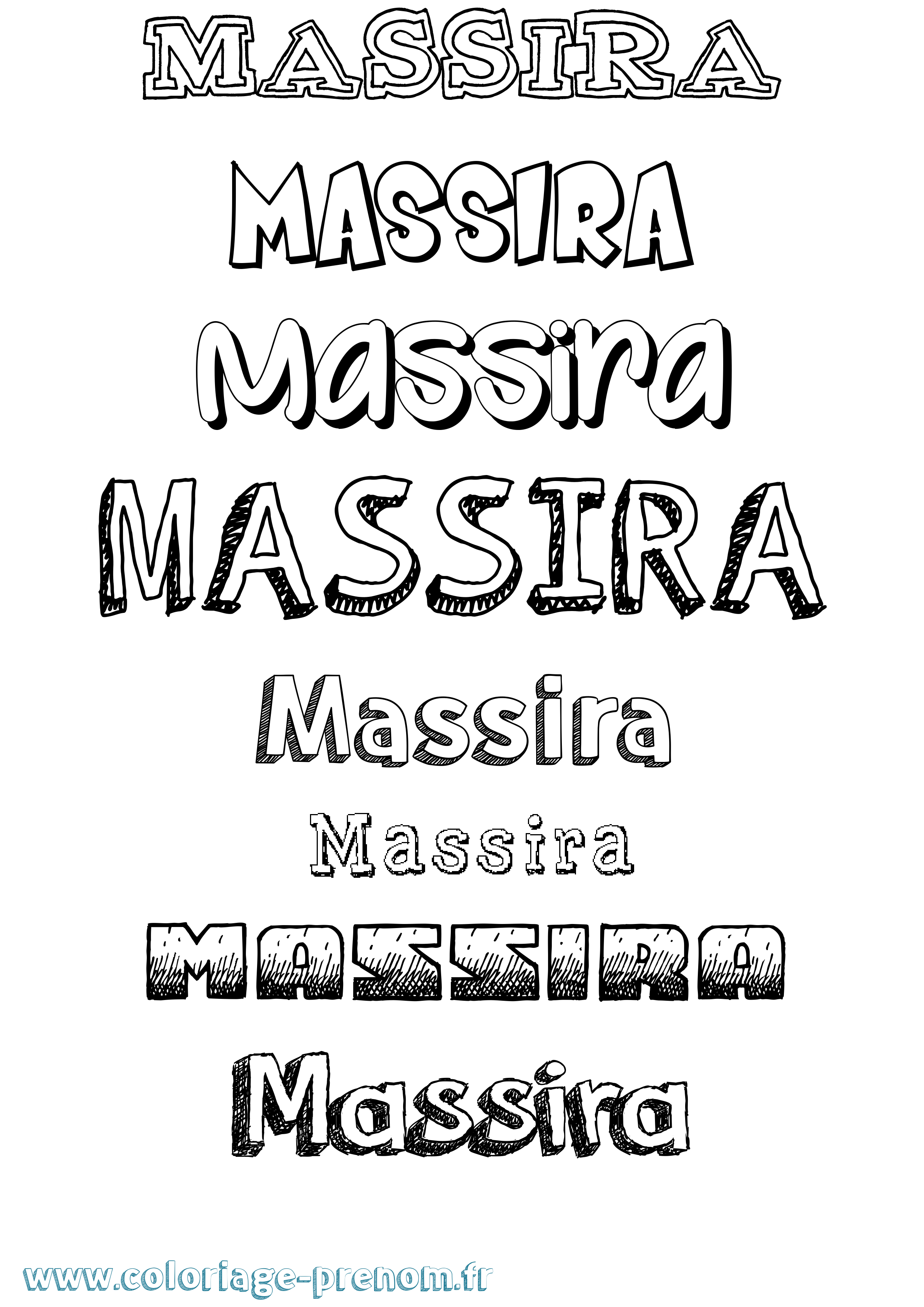 Coloriage prénom Massira Dessiné