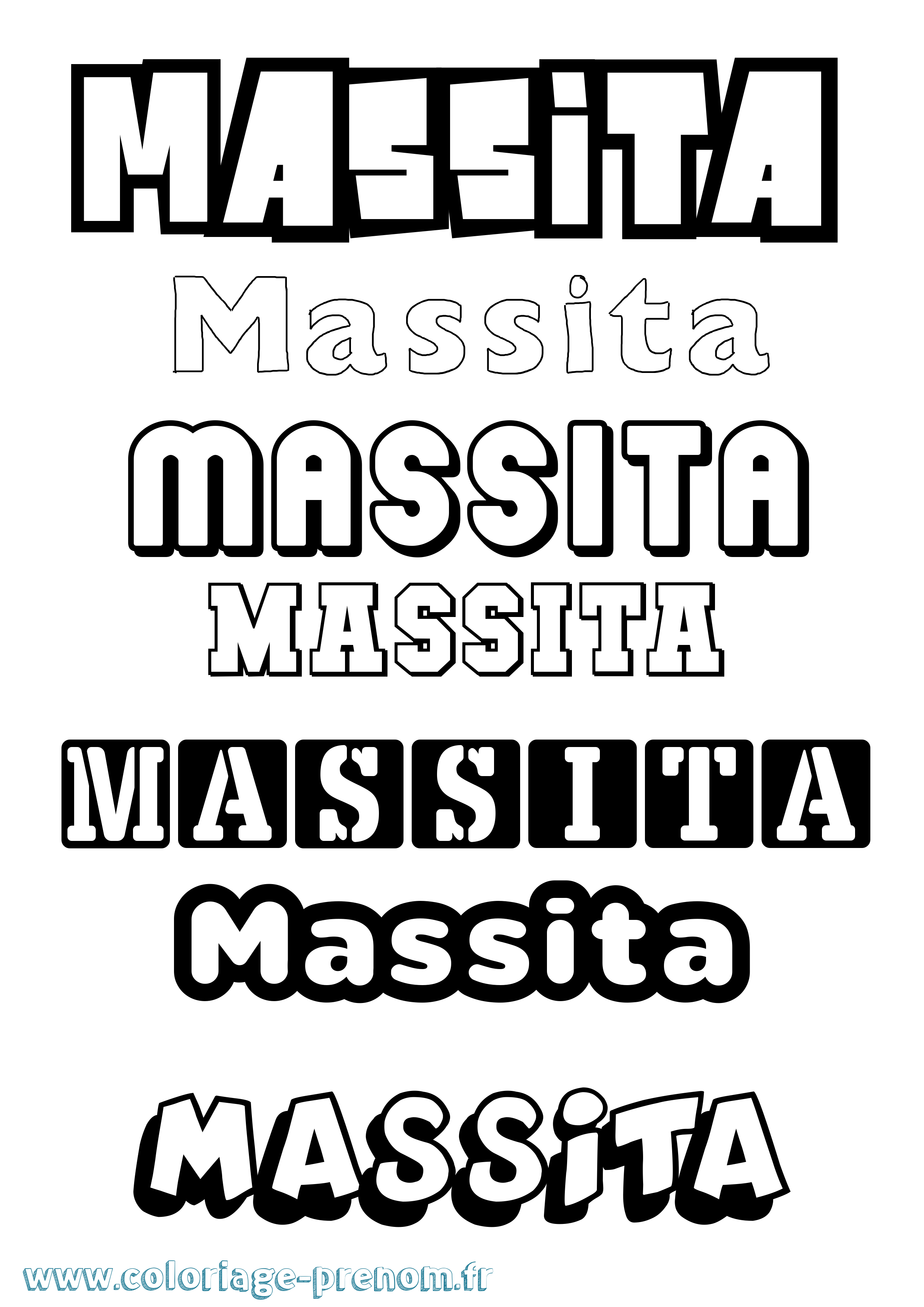 Coloriage prénom Massita Simple