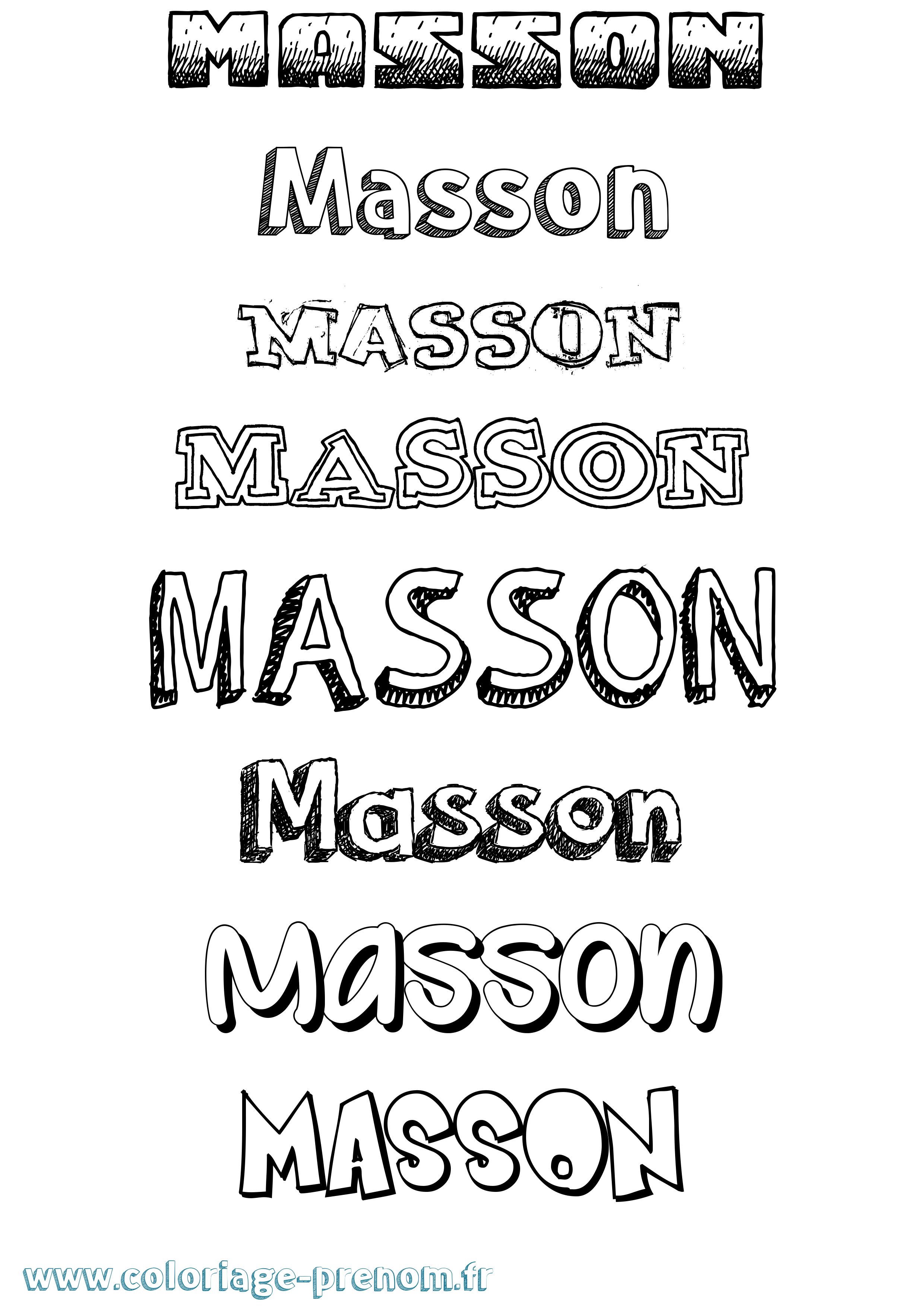Coloriage prénom Masson Dessiné