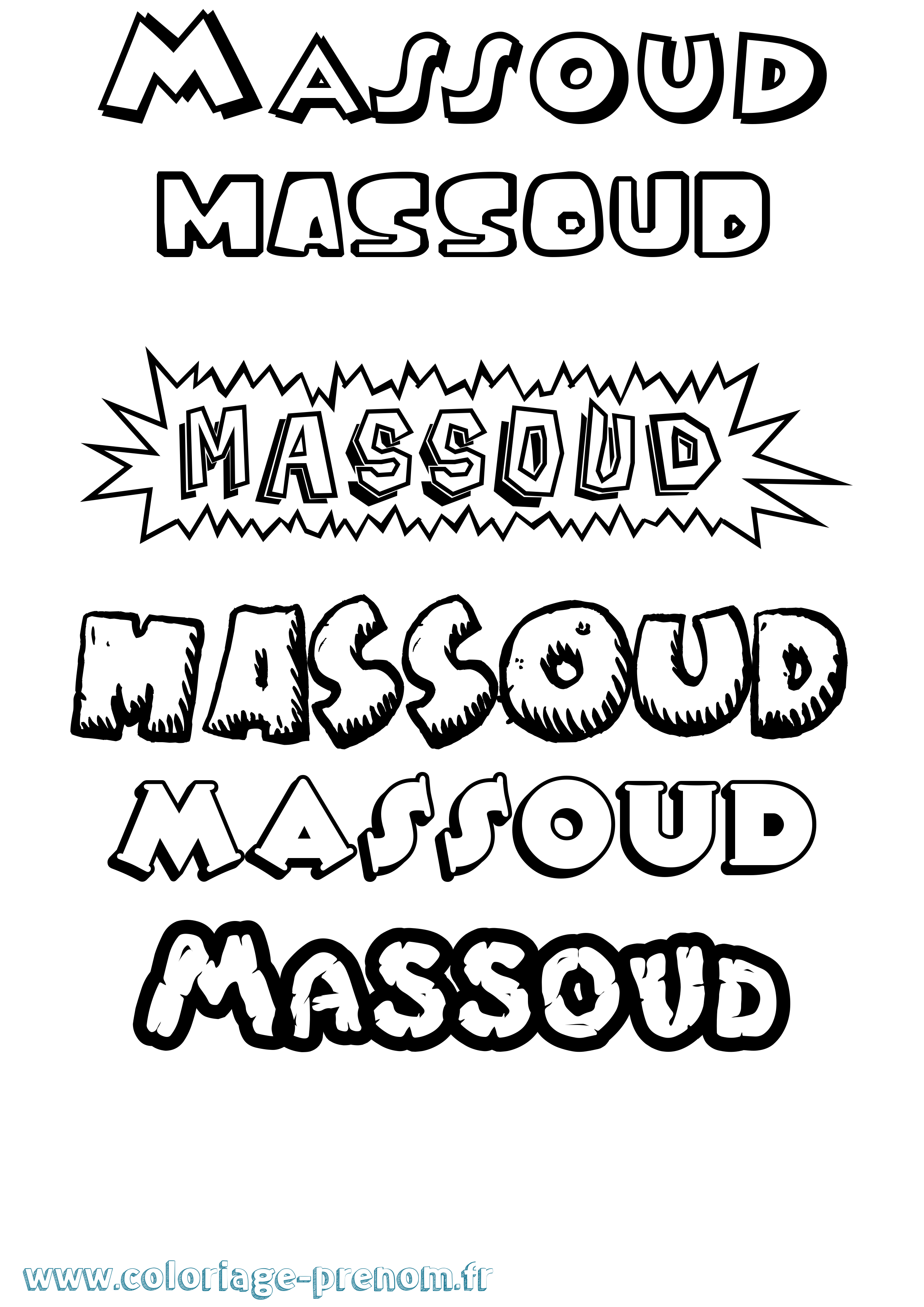 Coloriage prénom Massoud Dessin Animé