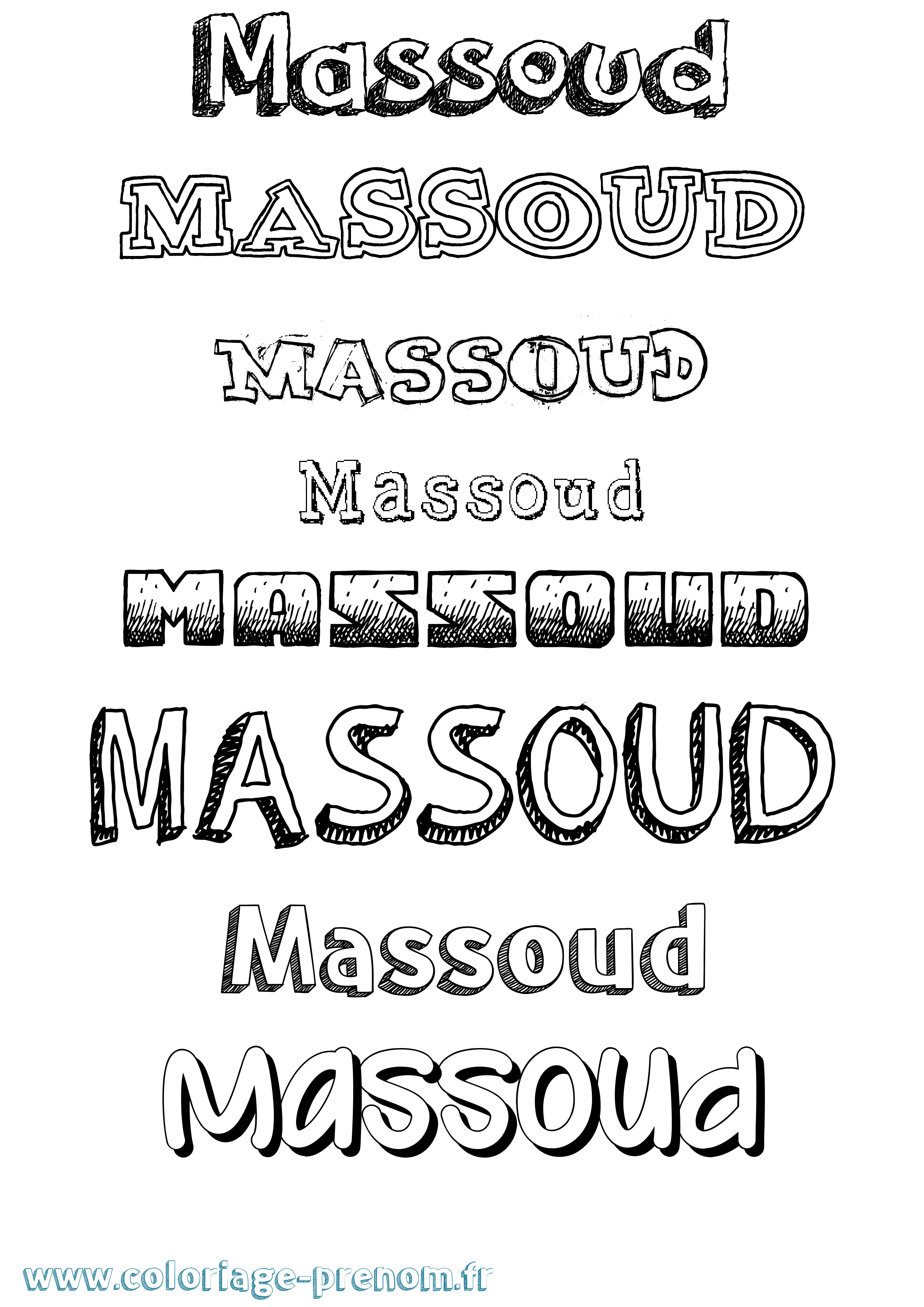 Coloriage prénom Massoud Dessiné