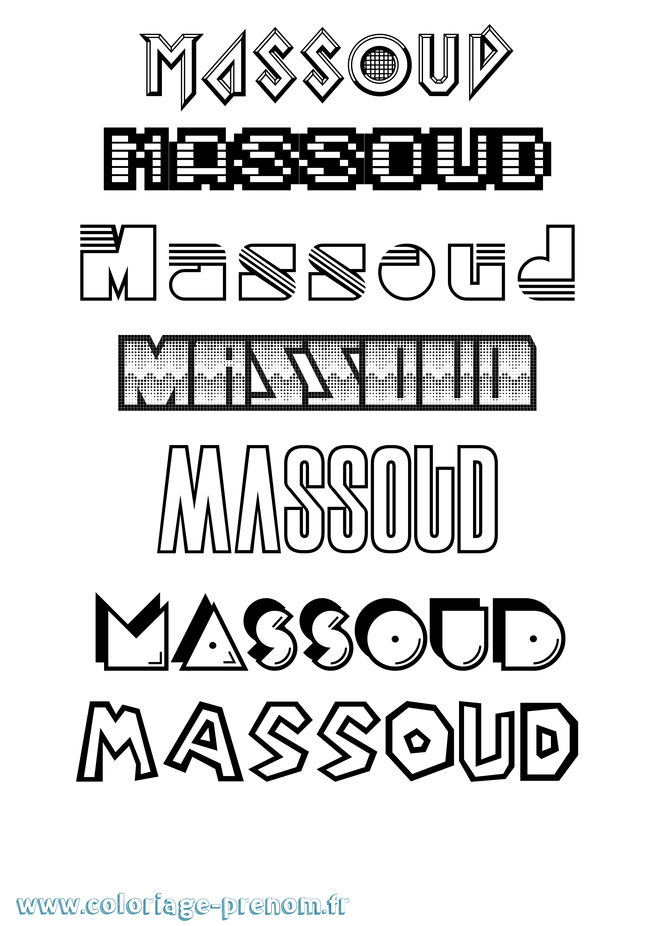 Coloriage prénom Massoud Jeux Vidéos