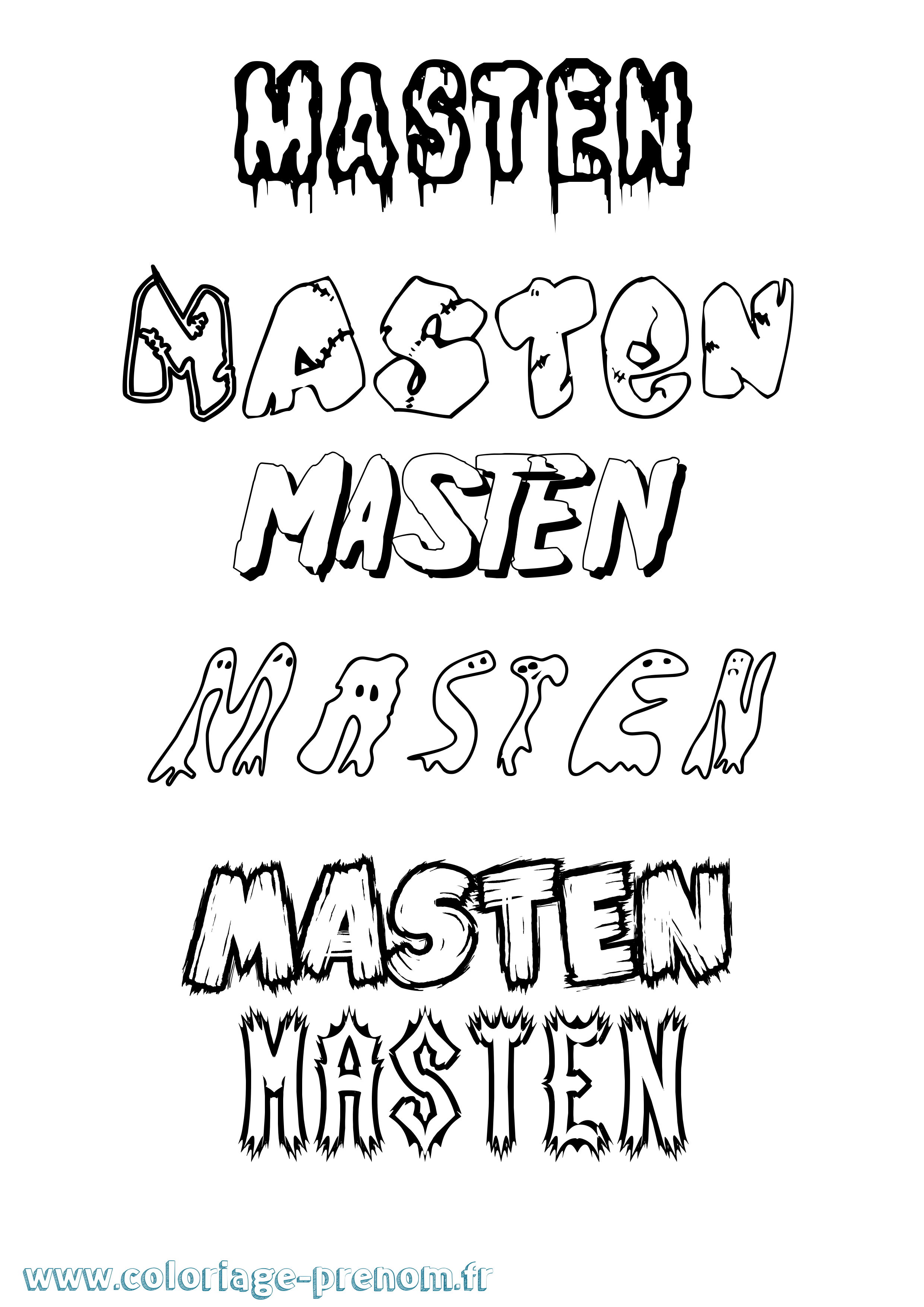 Coloriage prénom Masten Frisson