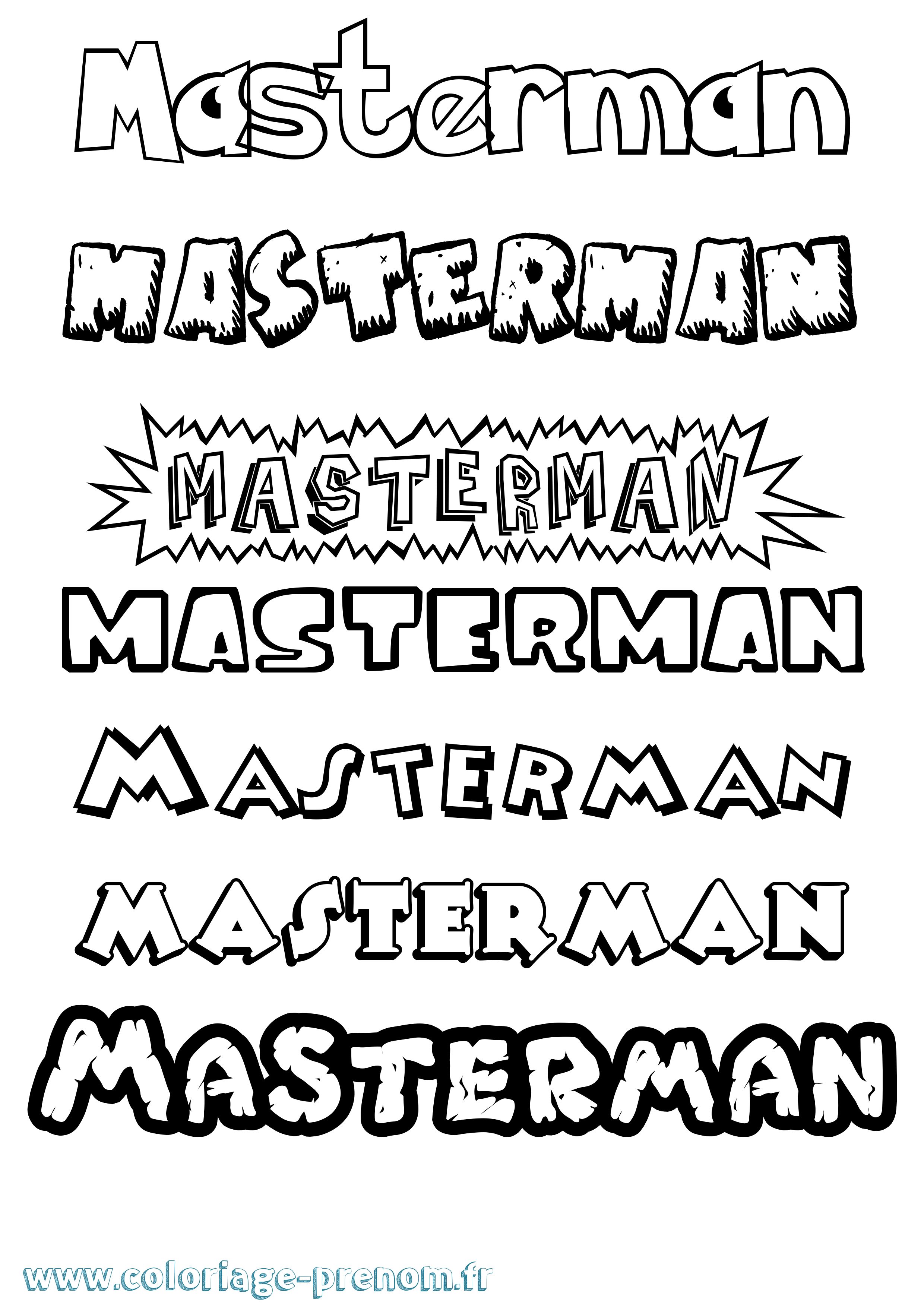 Coloriage prénom Masterman Dessin Animé