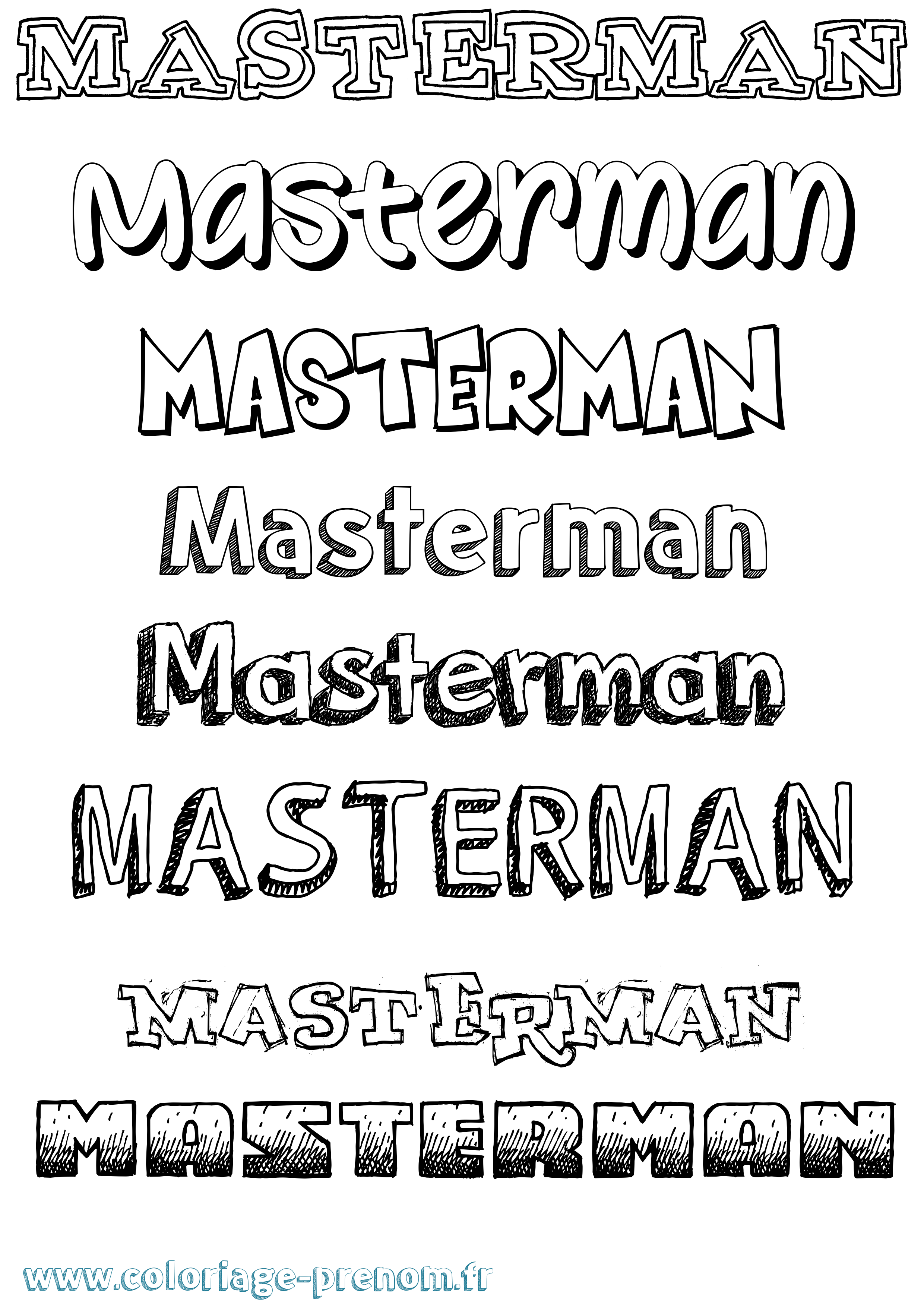 Coloriage prénom Masterman Dessiné