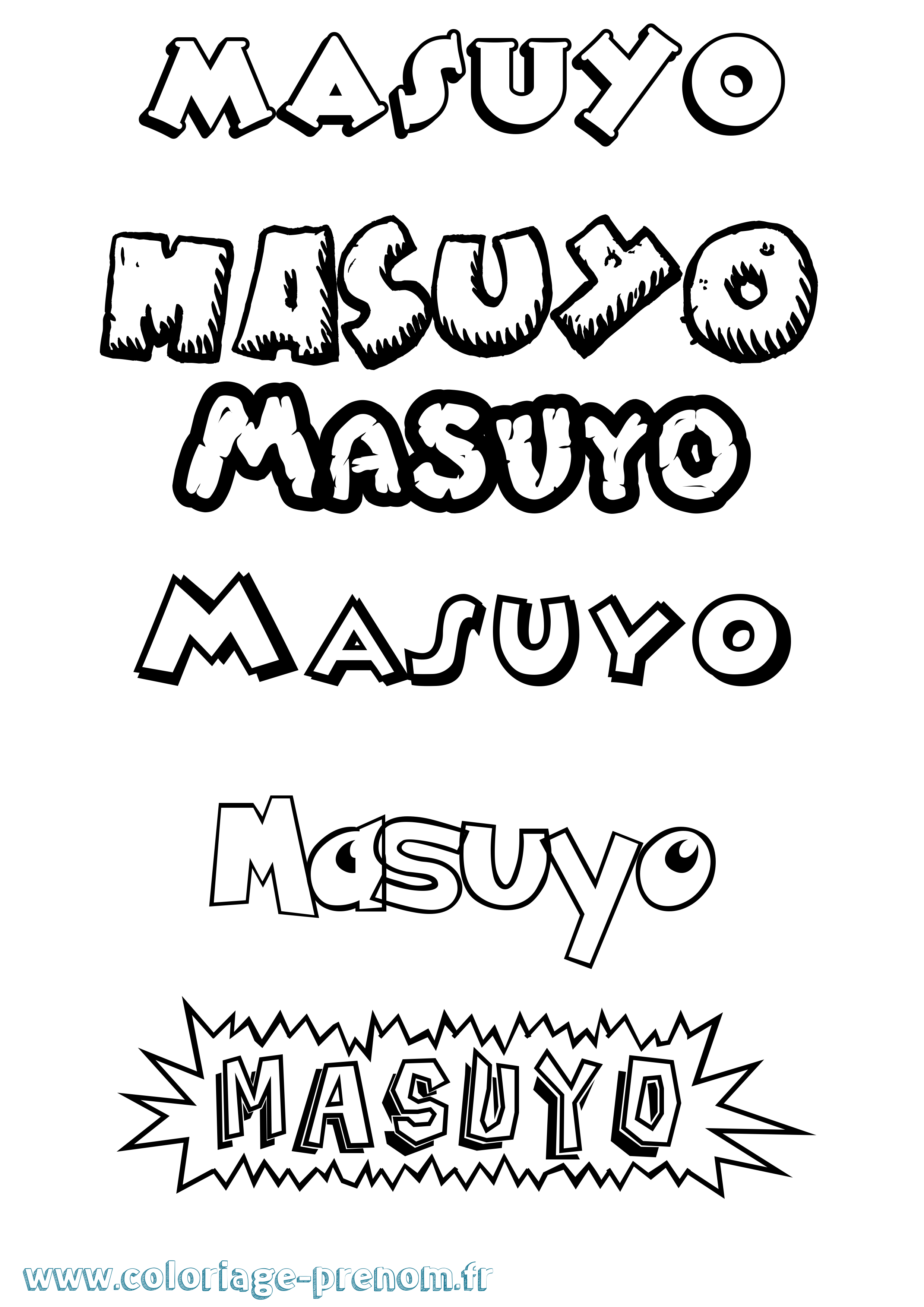 Coloriage prénom Masuyo Dessin Animé