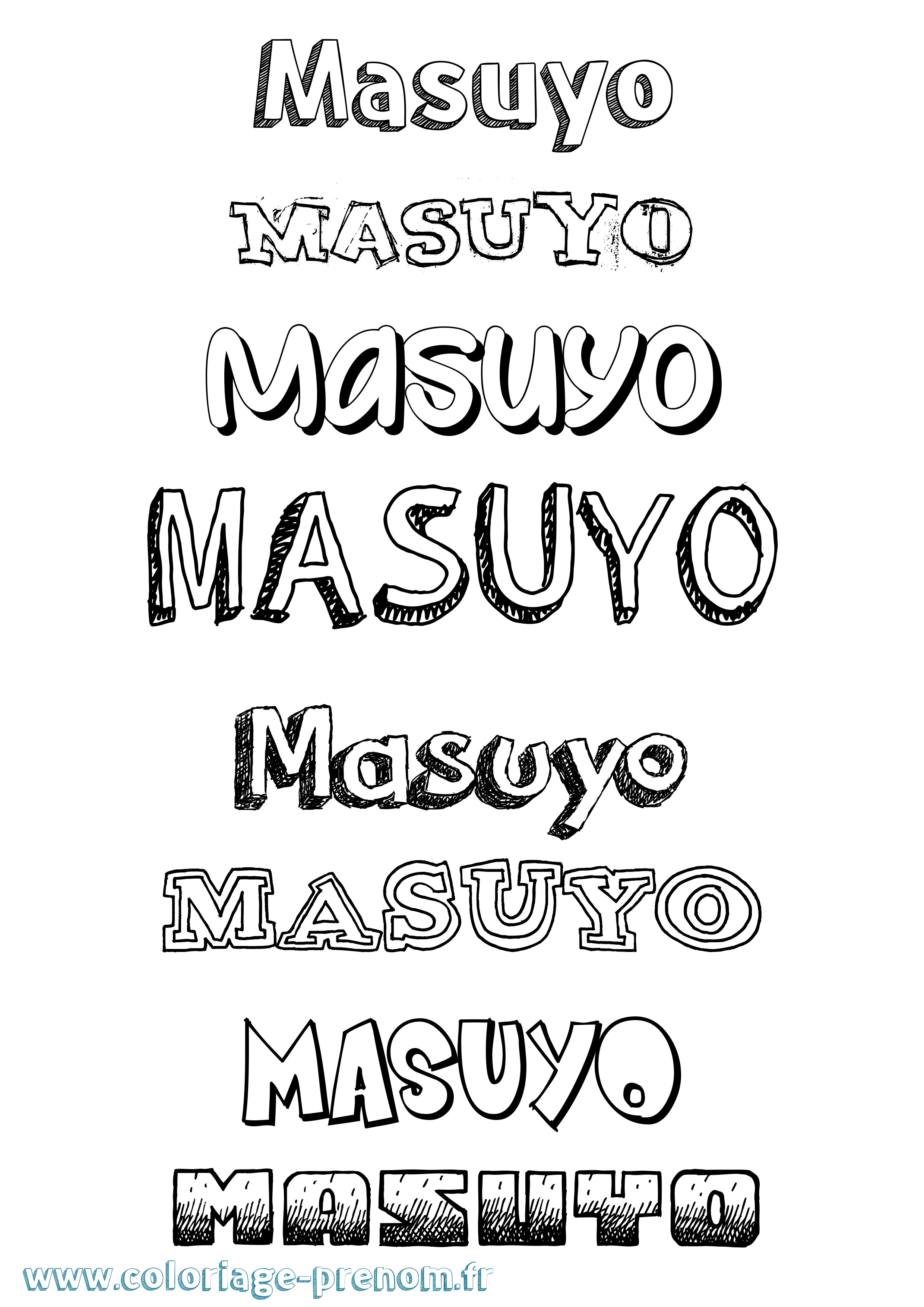 Coloriage prénom Masuyo Dessiné
