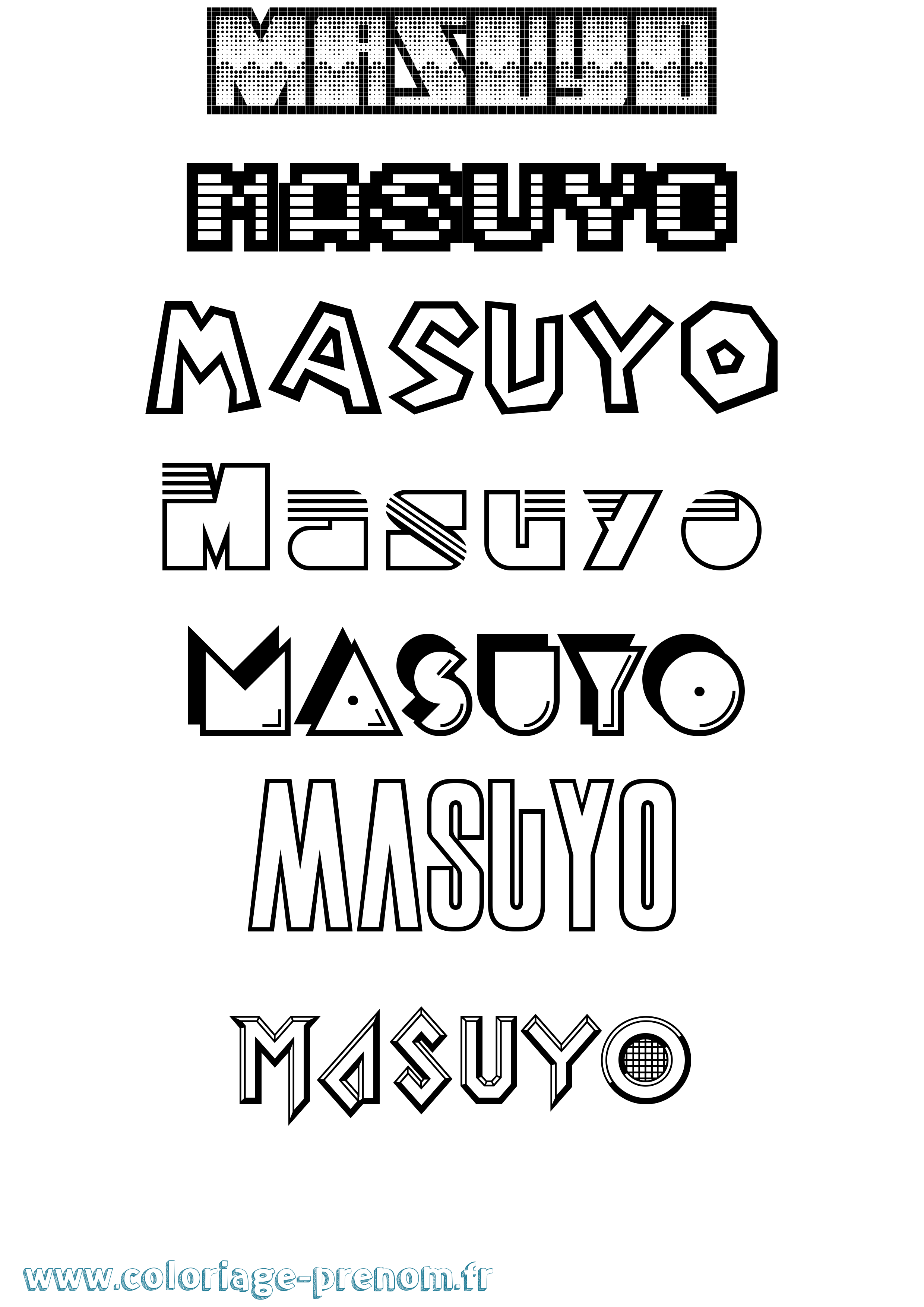 Coloriage prénom Masuyo Jeux Vidéos