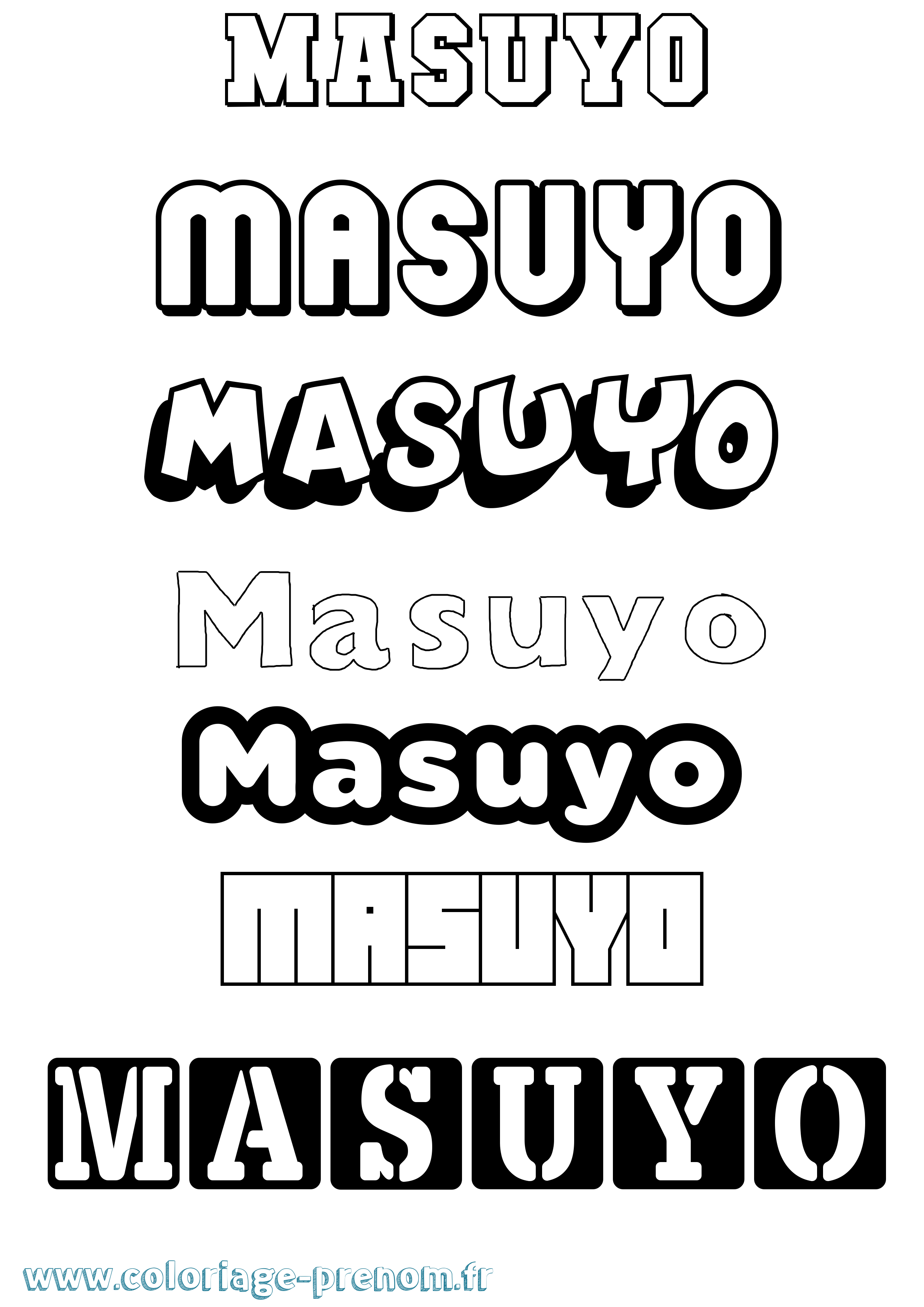 Coloriage prénom Masuyo Simple